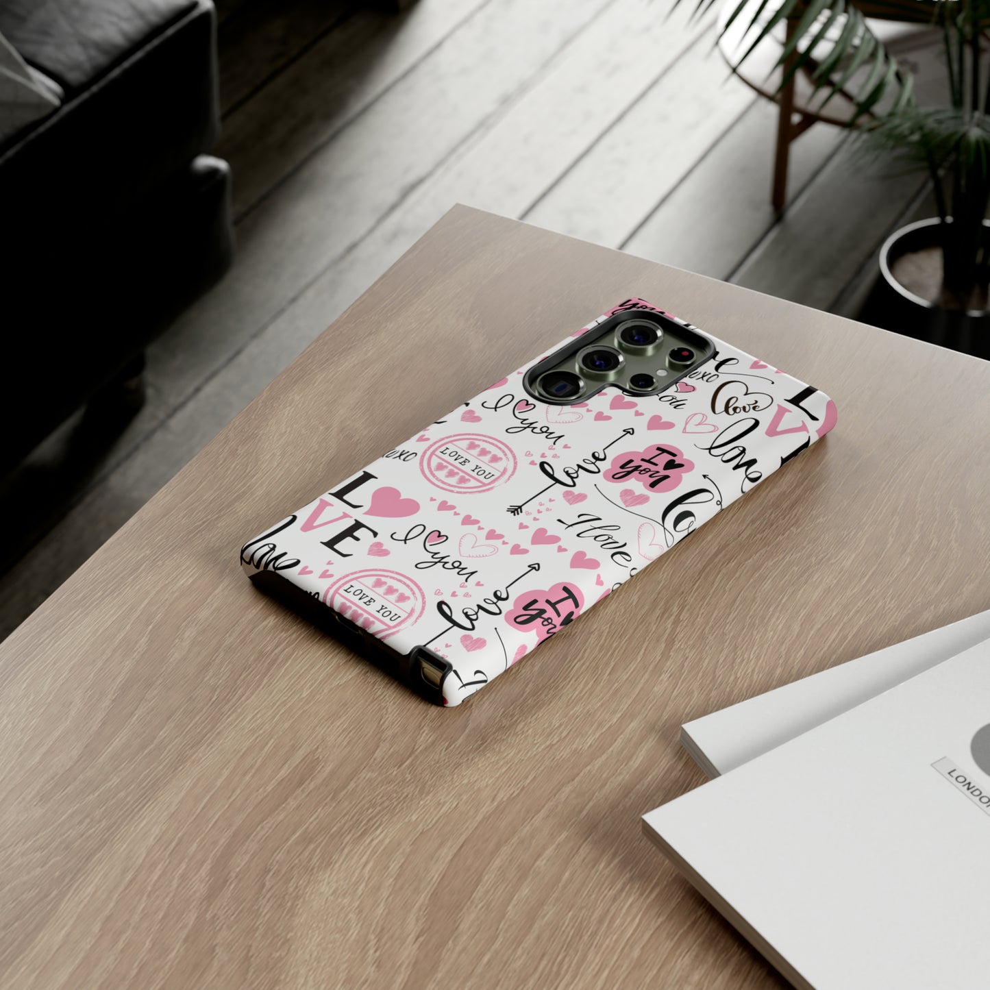 Valentine Love Pink Protective Phone Case for Iphone, Samsung and Google Devices