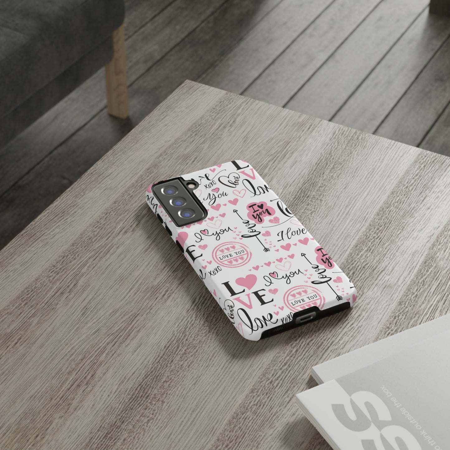 Valentine Love Pink Protective Phone Case for Iphone, Samsung and Google Devices