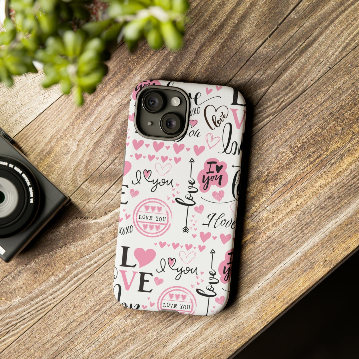 Valentine Love Pink Protective Phone Case for Iphone, Samsung and Google Devices