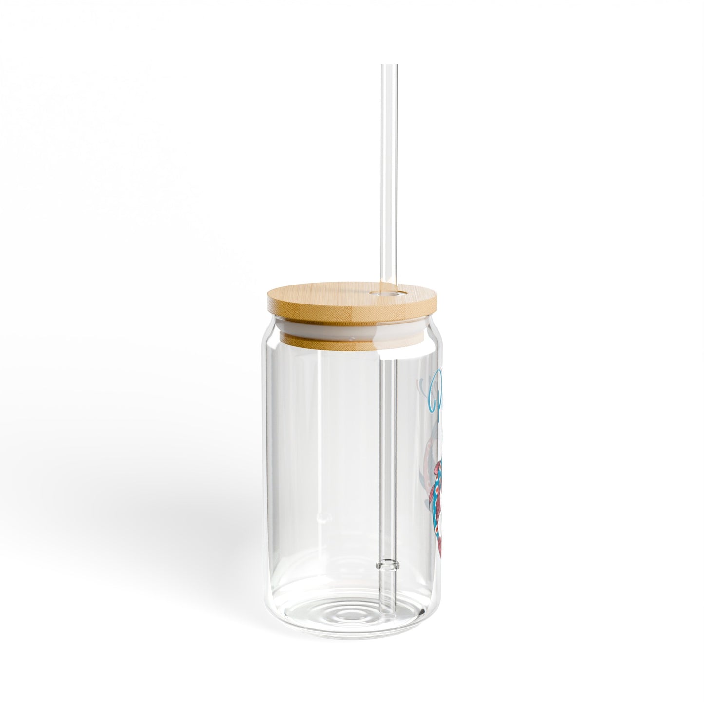 Pisces Astrology 16oz Glass Can with Lid and Straw