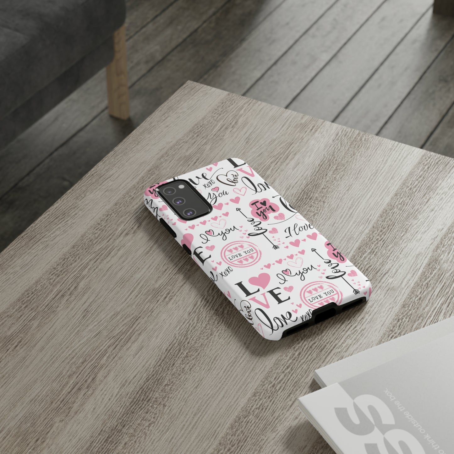 Valentine Love Pink Protective Phone Case for Iphone, Samsung and Google Devices