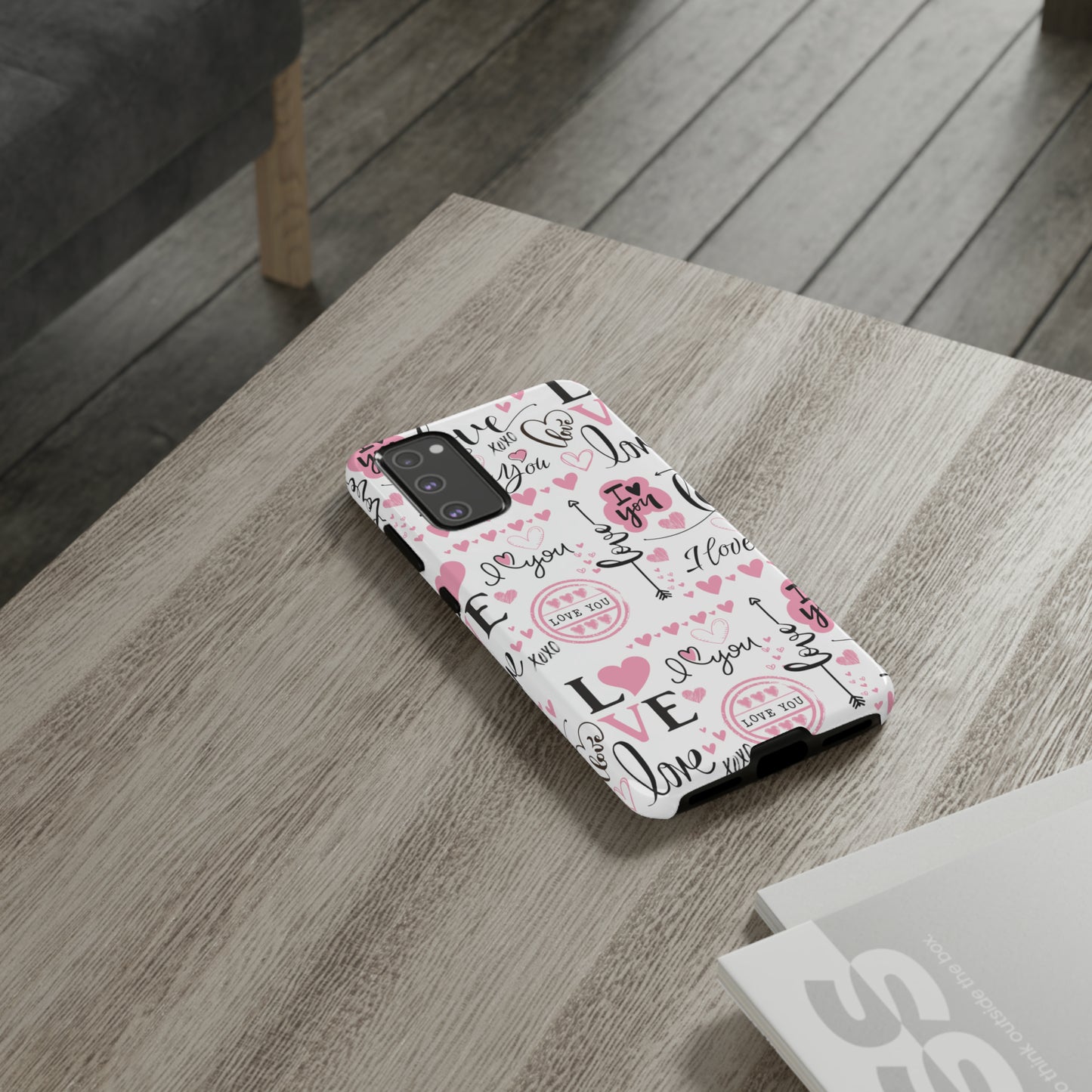 Valentine Love Pink Protective Phone Case for Iphone, Samsung and Google Devices