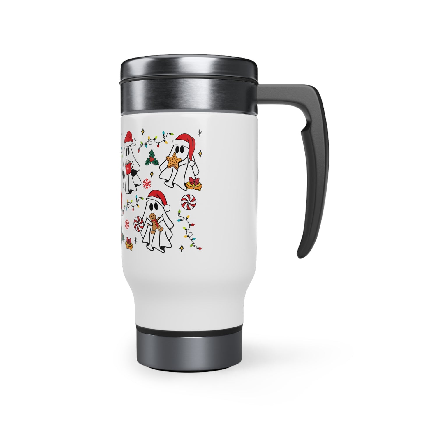 Christmas Ghosts Stainless Steel Travel Mug with Handle, 14oz