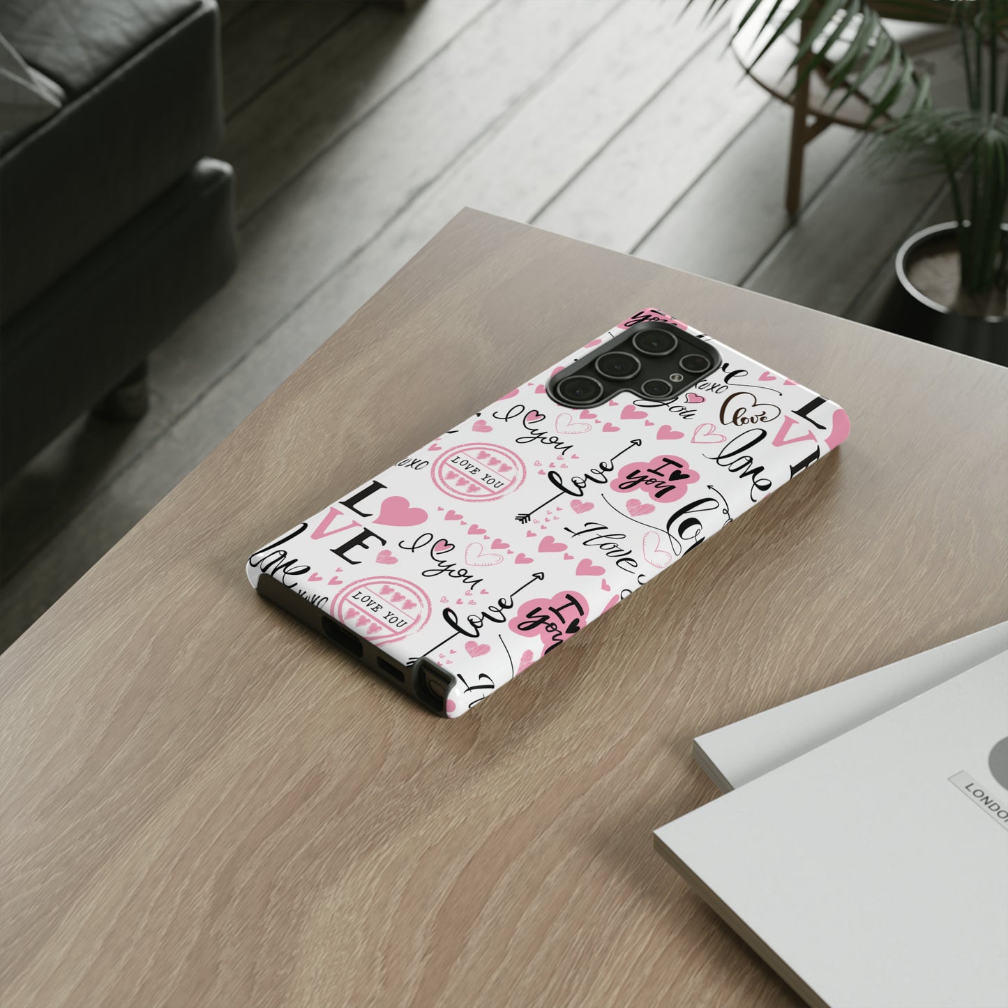 Valentine Love Pink Protective Phone Case for Iphone, Samsung and Google Devices