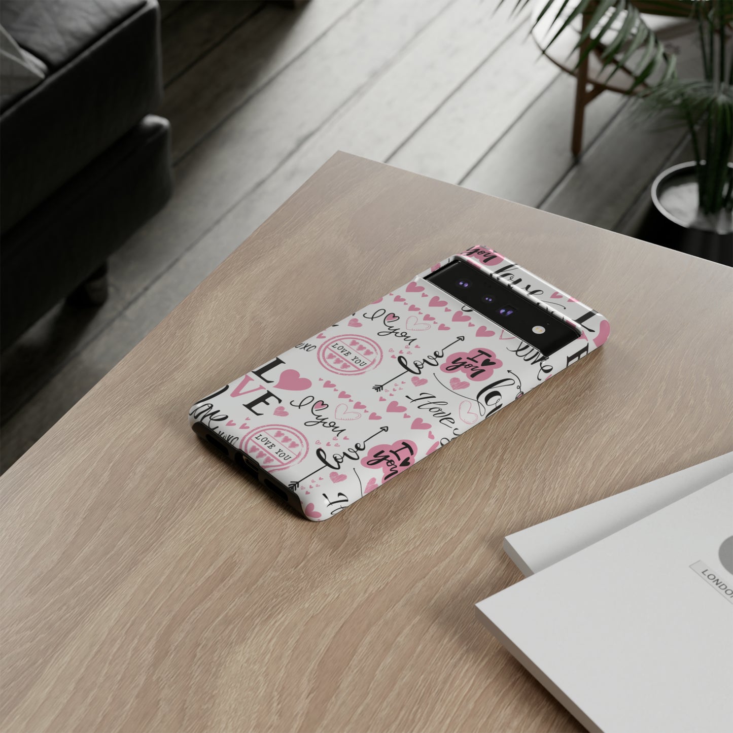 Valentine Love Pink Protective Phone Case for Iphone, Samsung and Google Devices