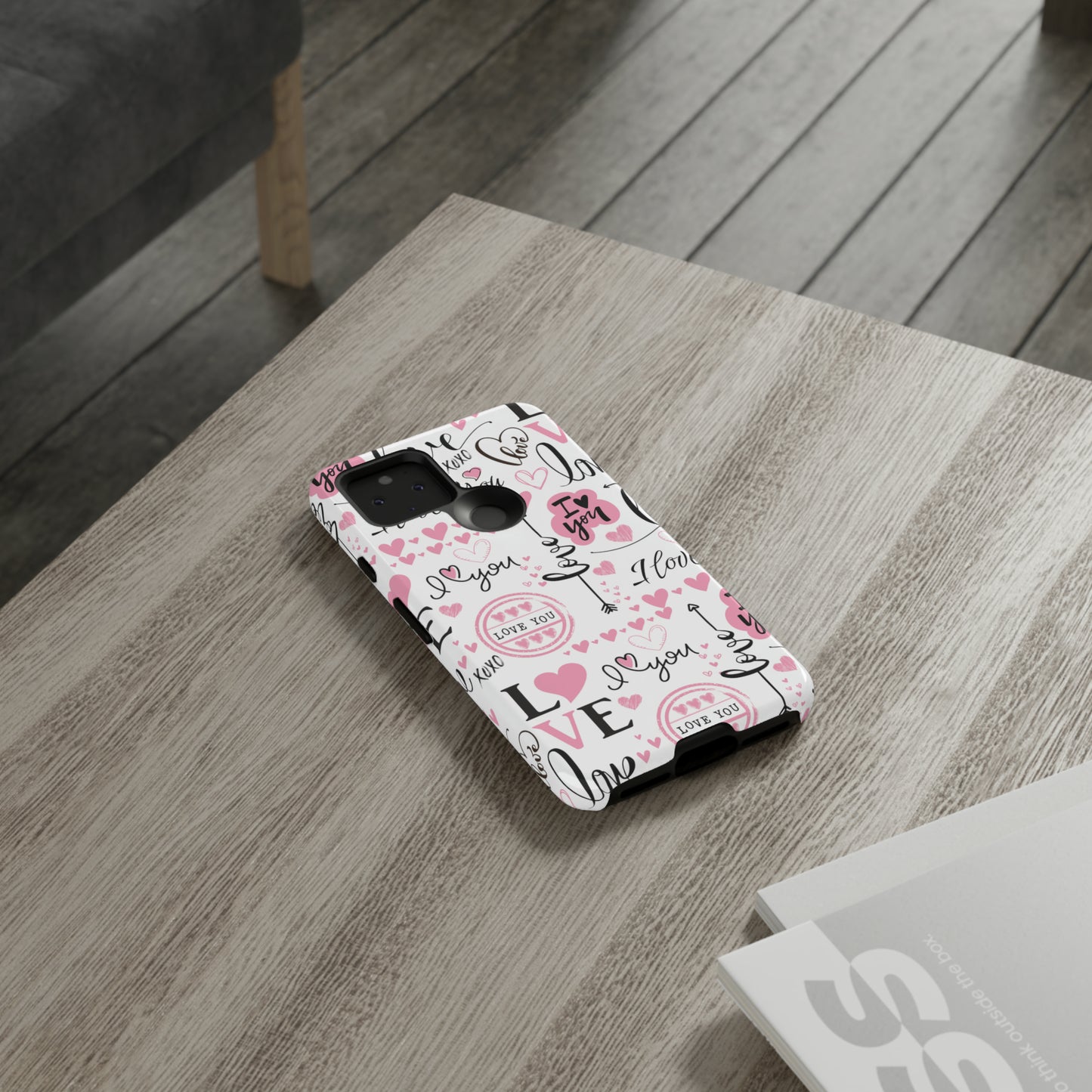 Valentine Love Pink Protective Phone Case for Iphone, Samsung and Google Devices