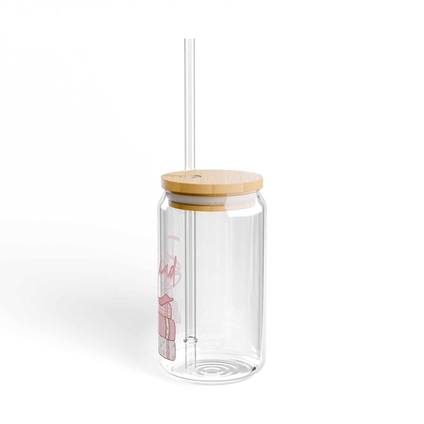Just Read Book 16oz Glass Can with Lid and Straw