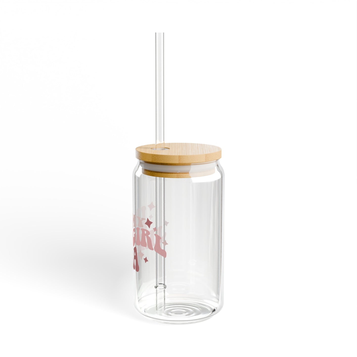 In my Jeep Girl Era 16oz Glass Can with Lid and Straw