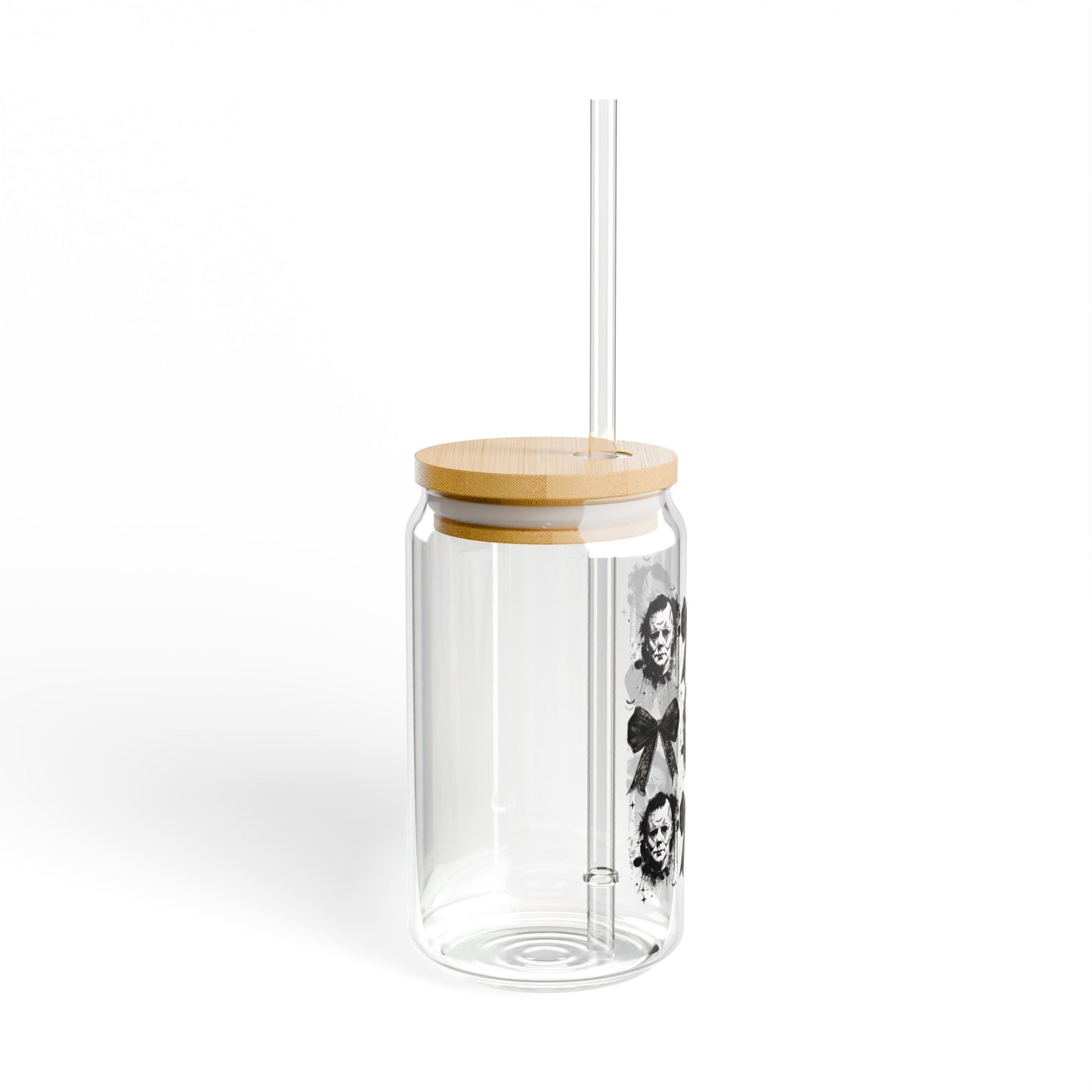 Jason Voorhese Coquette16oz Glass Can with Lid and Straw