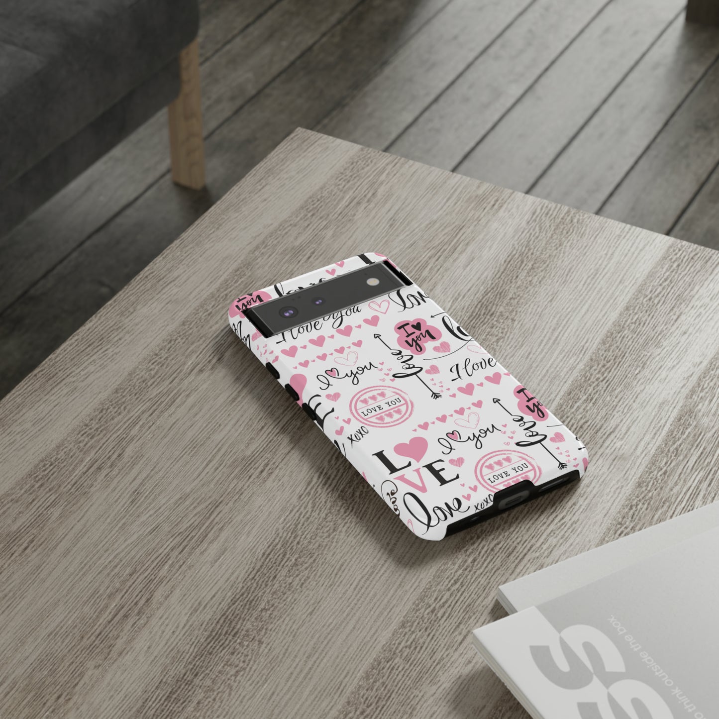 Valentine Love Pink Protective Phone Case for Iphone, Samsung and Google Devices
