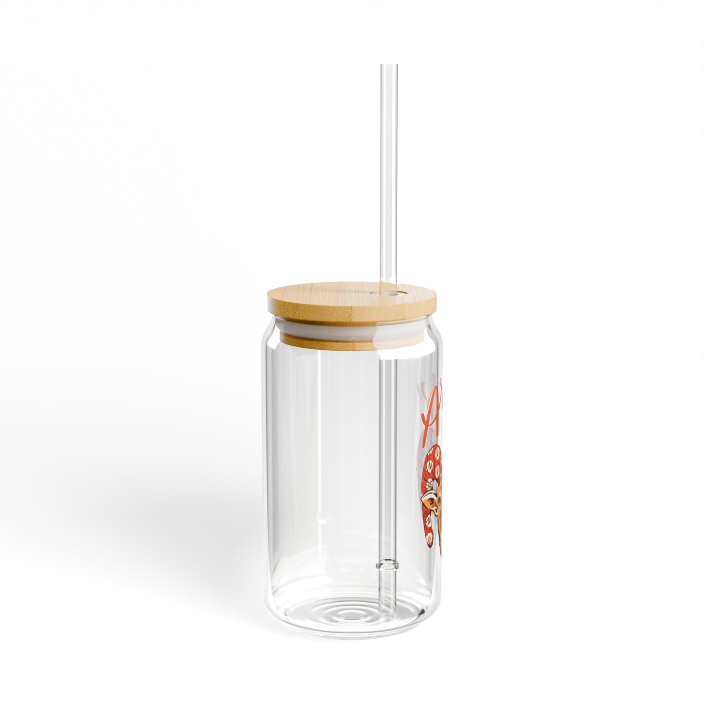 Aries Astrology 16oz Glass Can with Lid and Straw