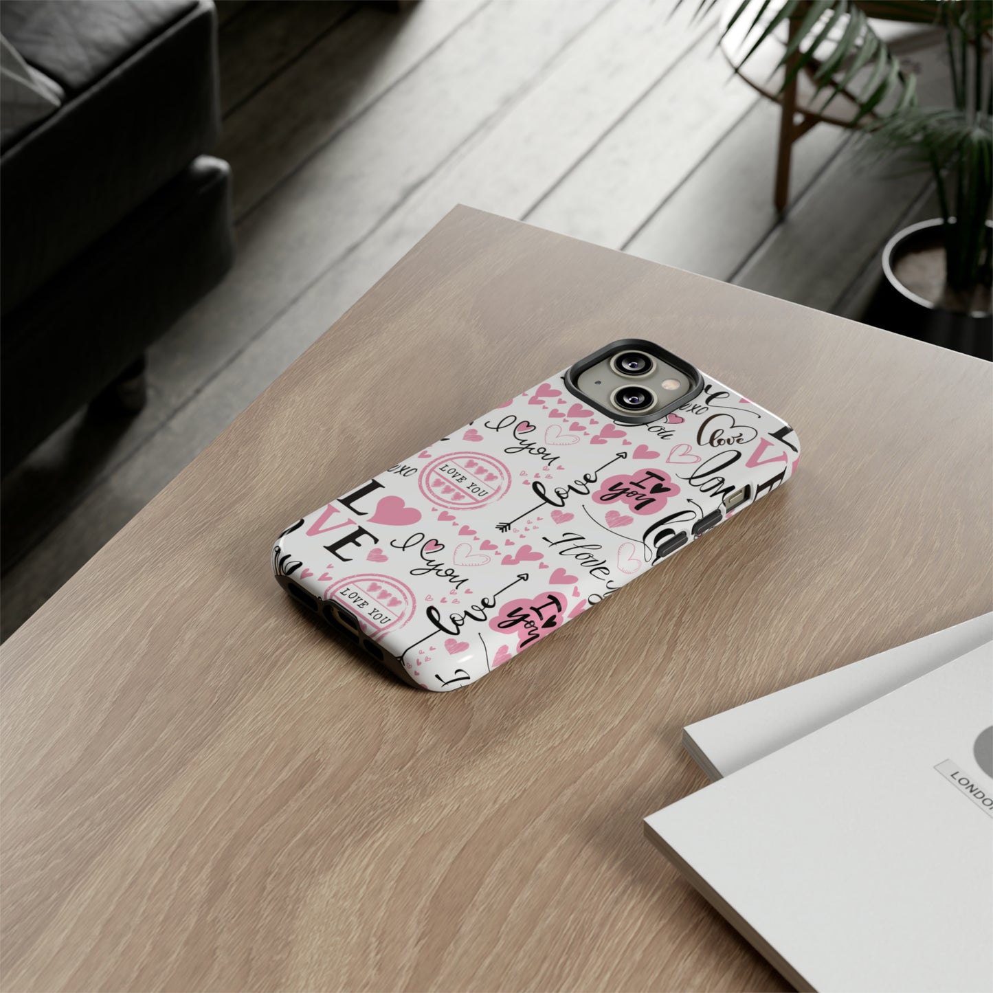 Valentine Love Pink Protective Phone Case for Iphone, Samsung and Google Devices