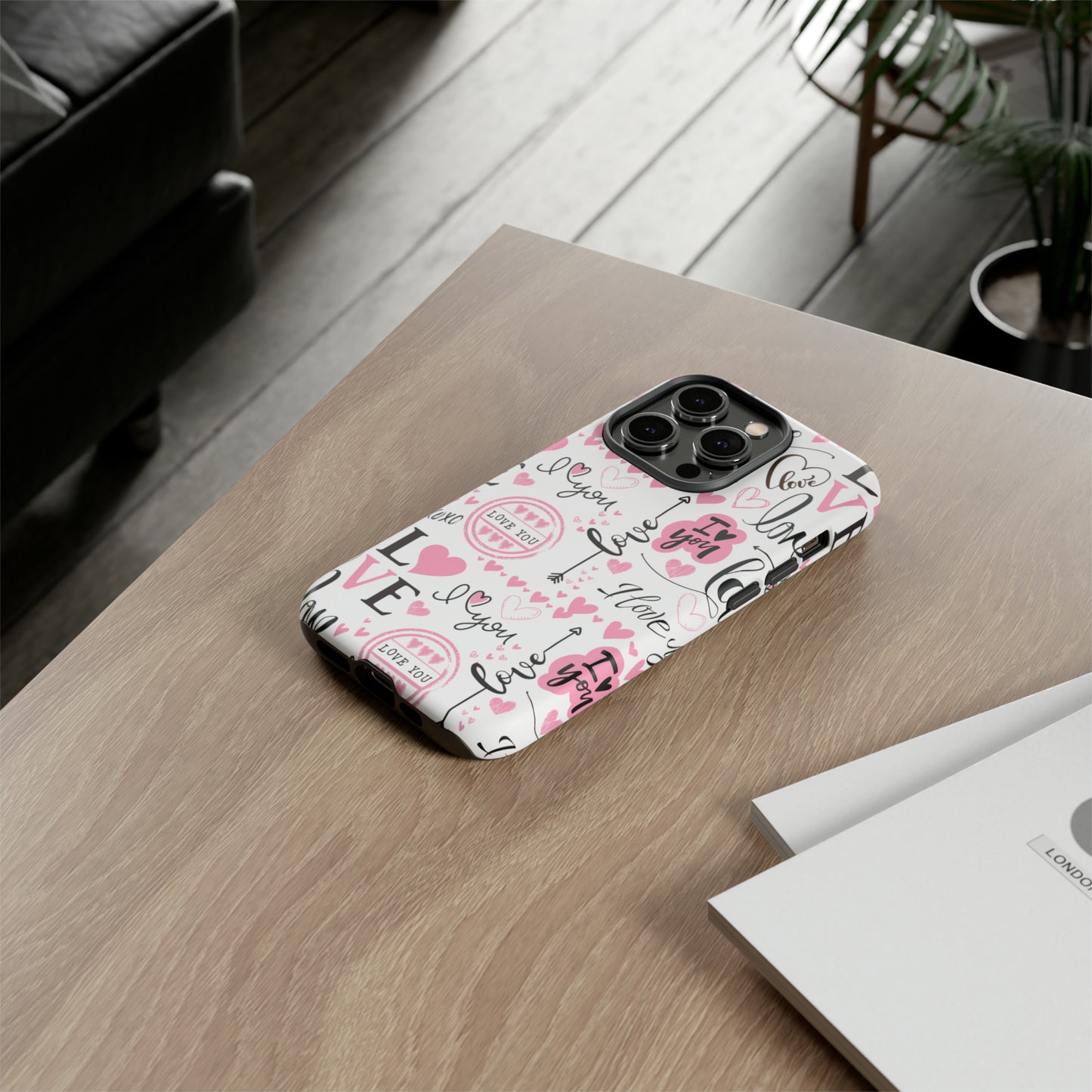 Valentine Love Pink Protective Phone Case for Iphone, Samsung and Google Devices