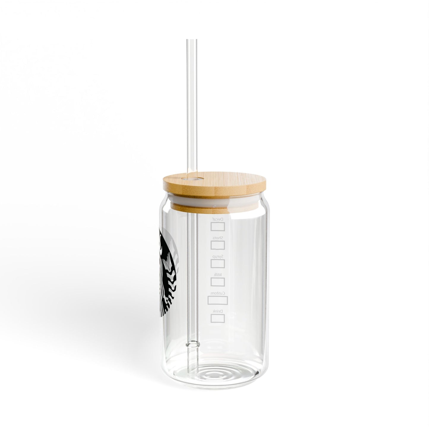 Witch Coffee 16oz Glass Can with Lid and Straw