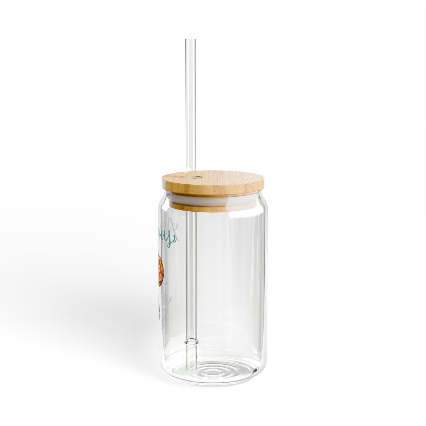 Aquarius Astrology 16oz Glass Can with Lid and Straw