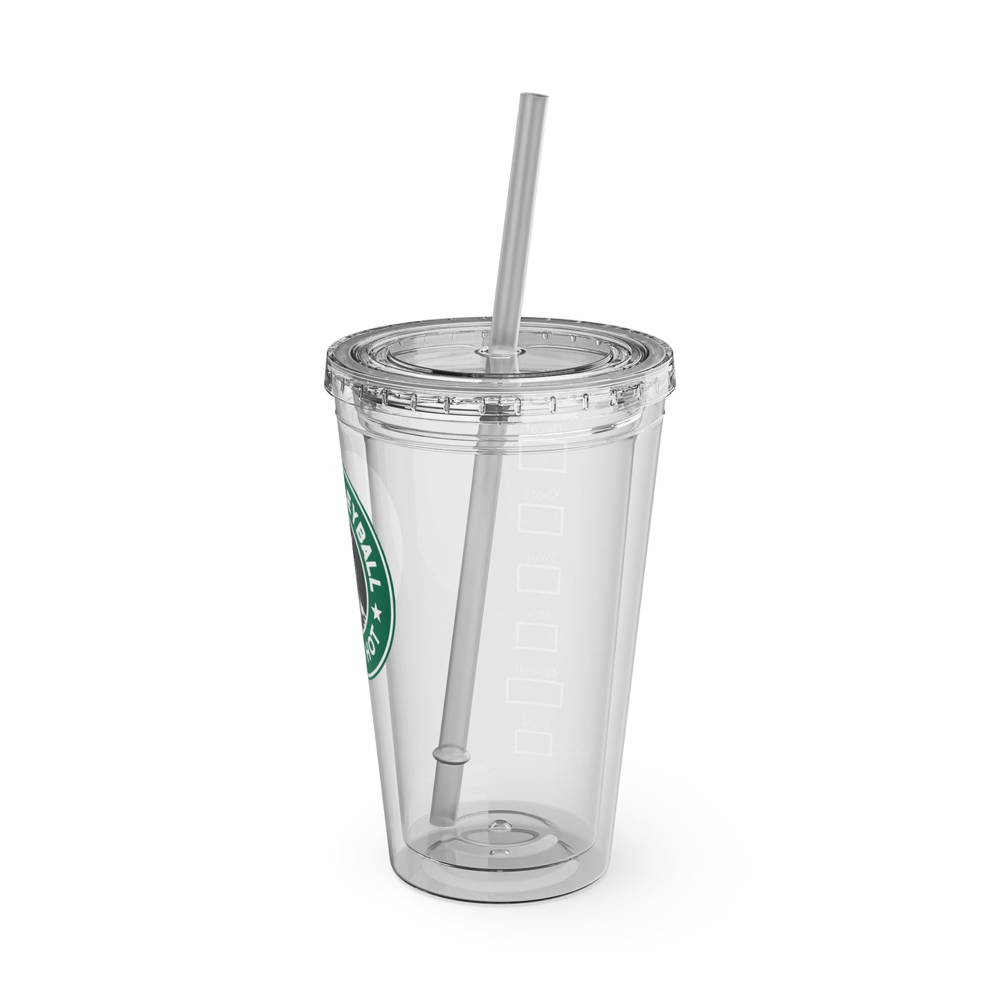 Volleyball Tumbler with Straw, 16oz