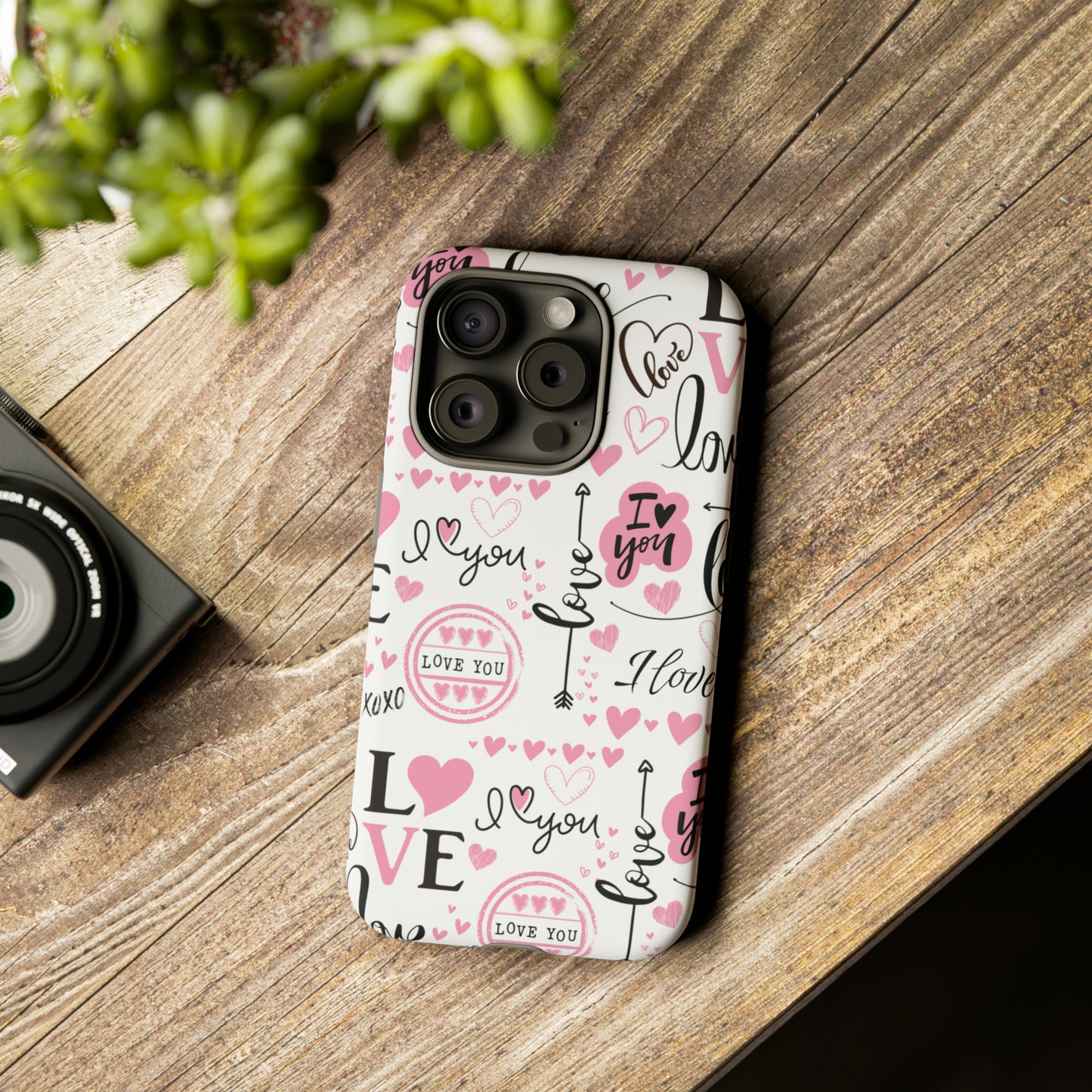 Valentine Love Pink Protective Phone Case for Iphone, Samsung and Google Devices
