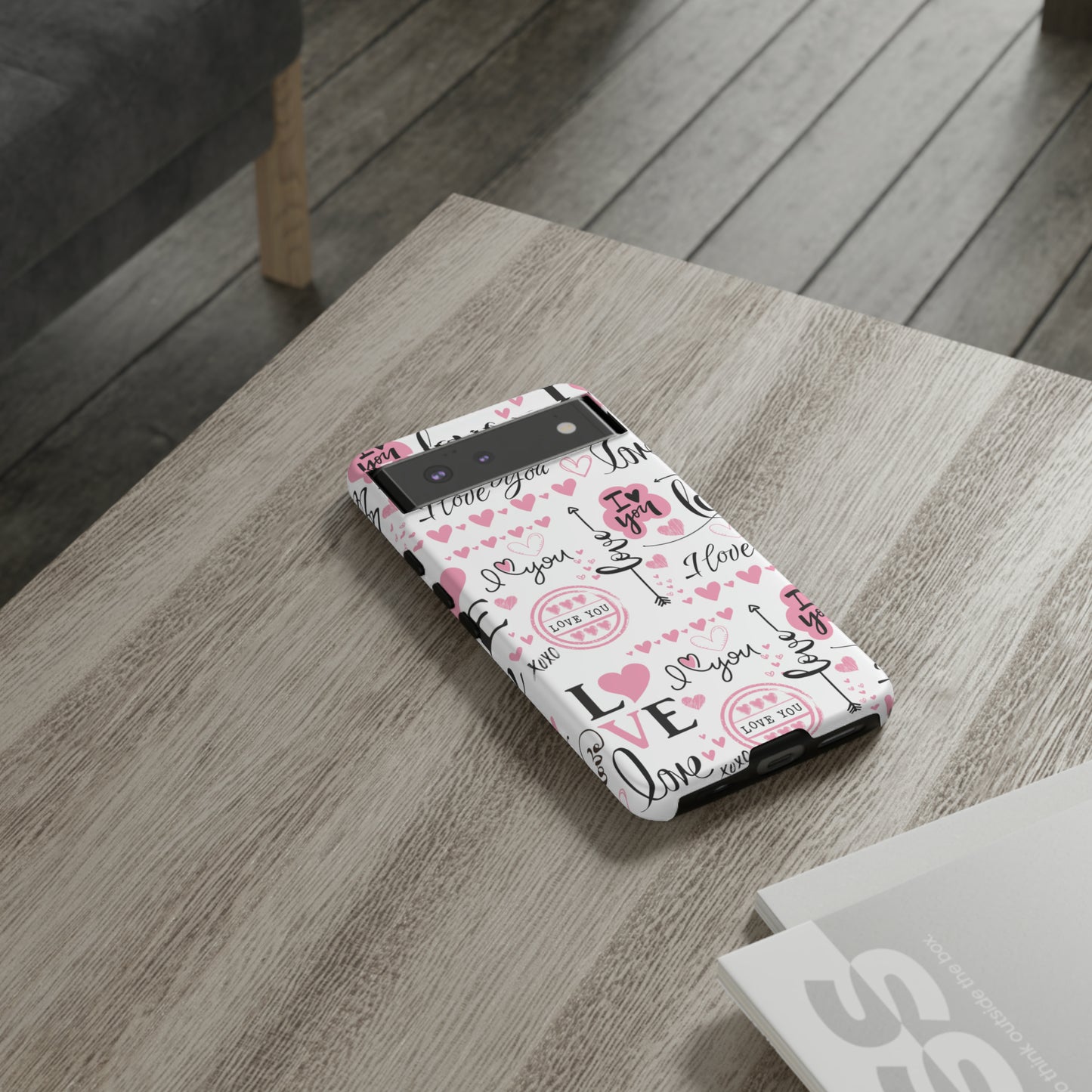 Valentine Love Pink Protective Phone Case for Iphone, Samsung and Google Devices
