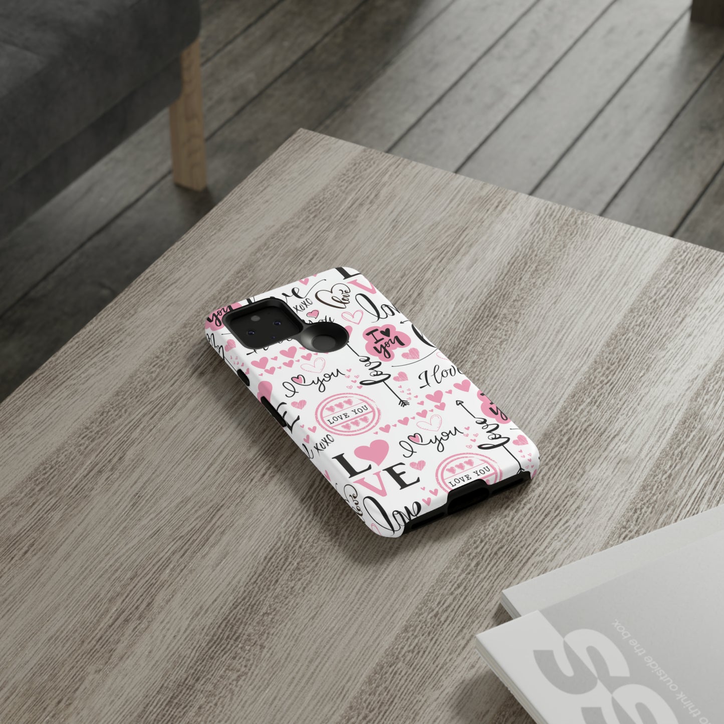 Valentine Love Pink Protective Phone Case for Iphone, Samsung and Google Devices