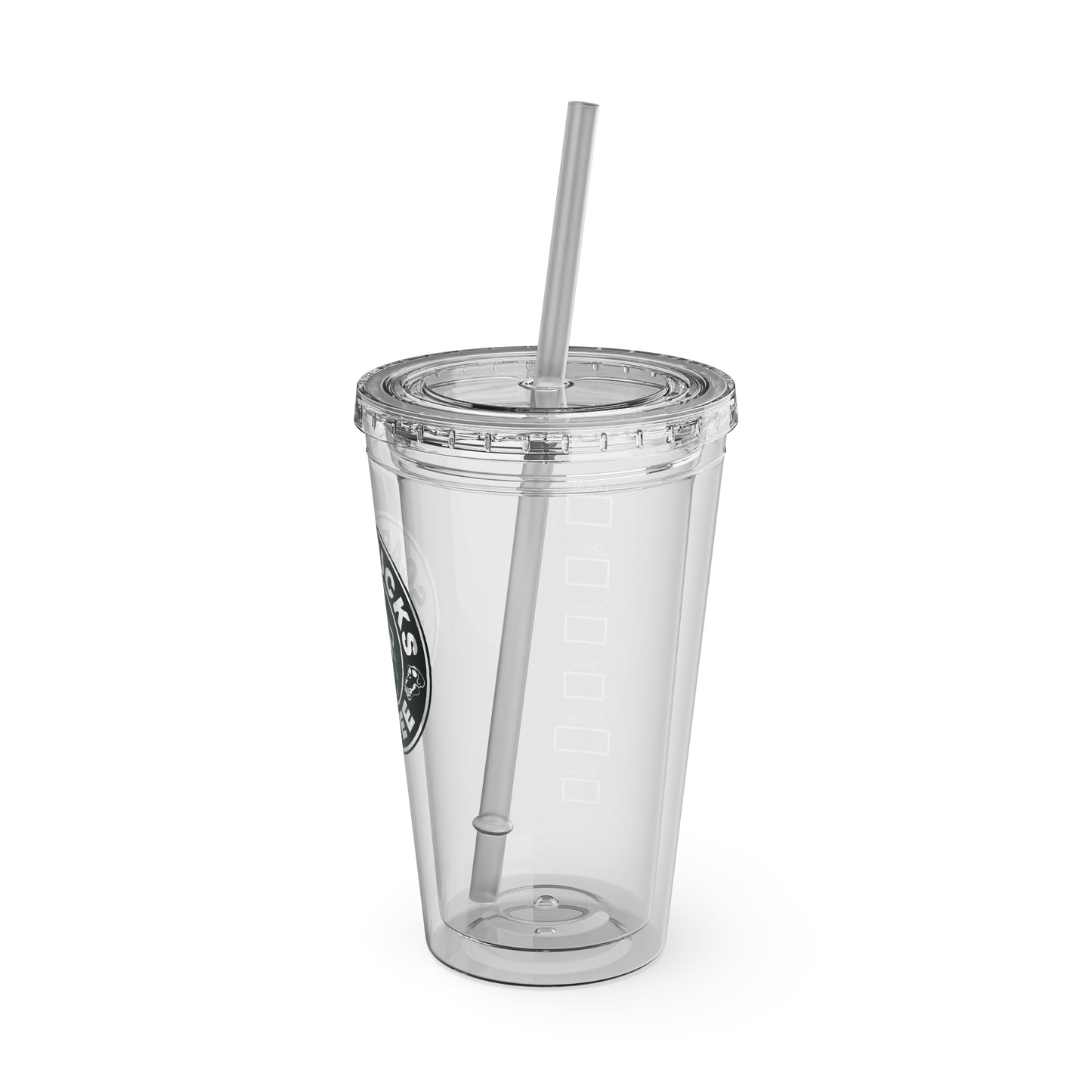 Scarbucks Coffee Tumbler with Straw, 16oz