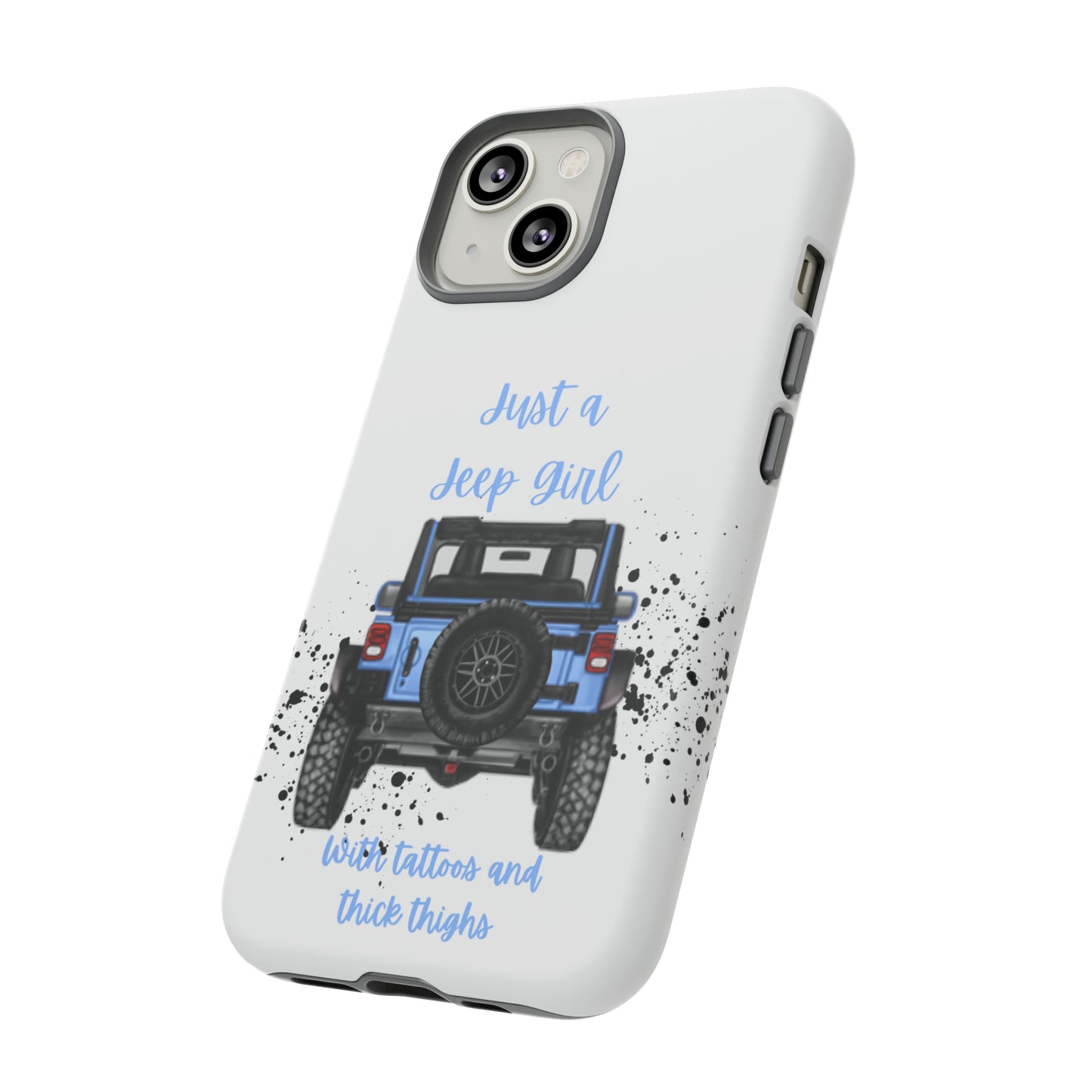 Off Road Girl with Tattoos and Thick Thighs Blue Protective Phone Case