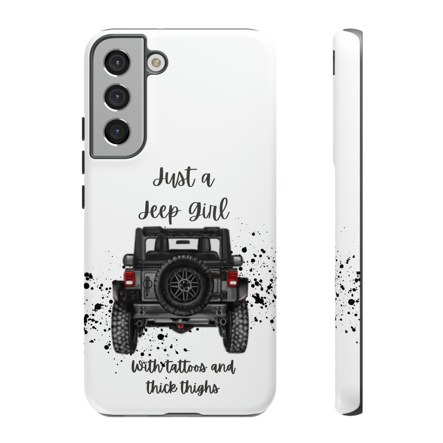 Off Road Girl with Tattoos and Thick Thighs Grey Protective Phkne Case