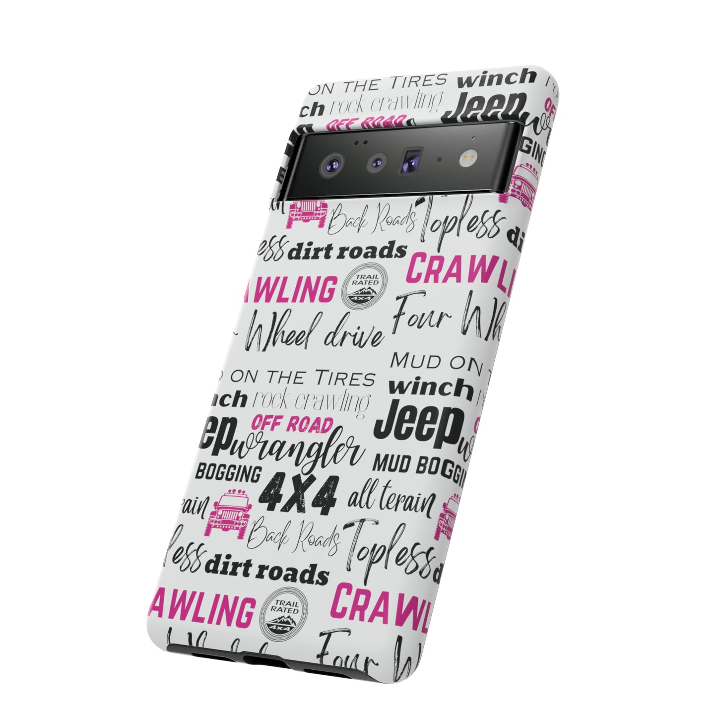 Off Road Subway Art Splash of Pink Protective Phone Case for Iphone, Samsung and Google Phones