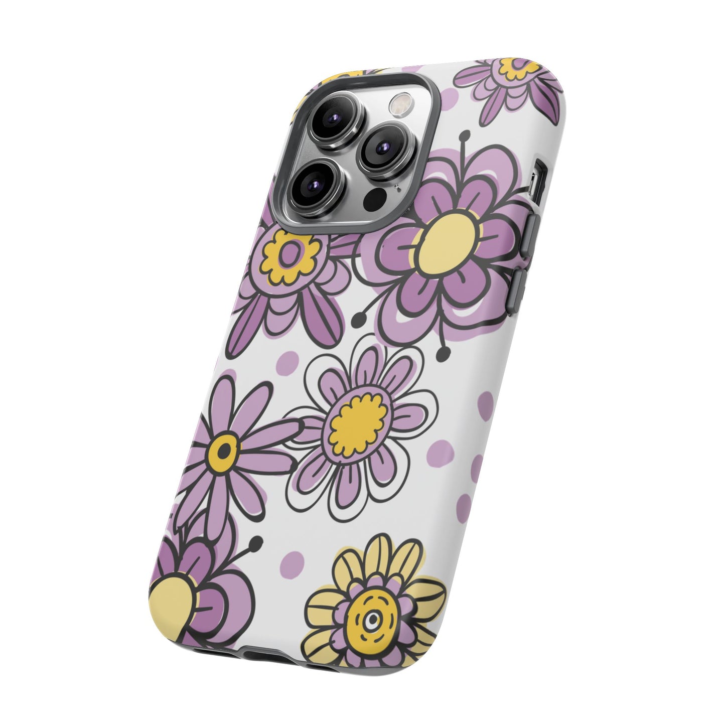 Purple Flowers Protective Phone Case