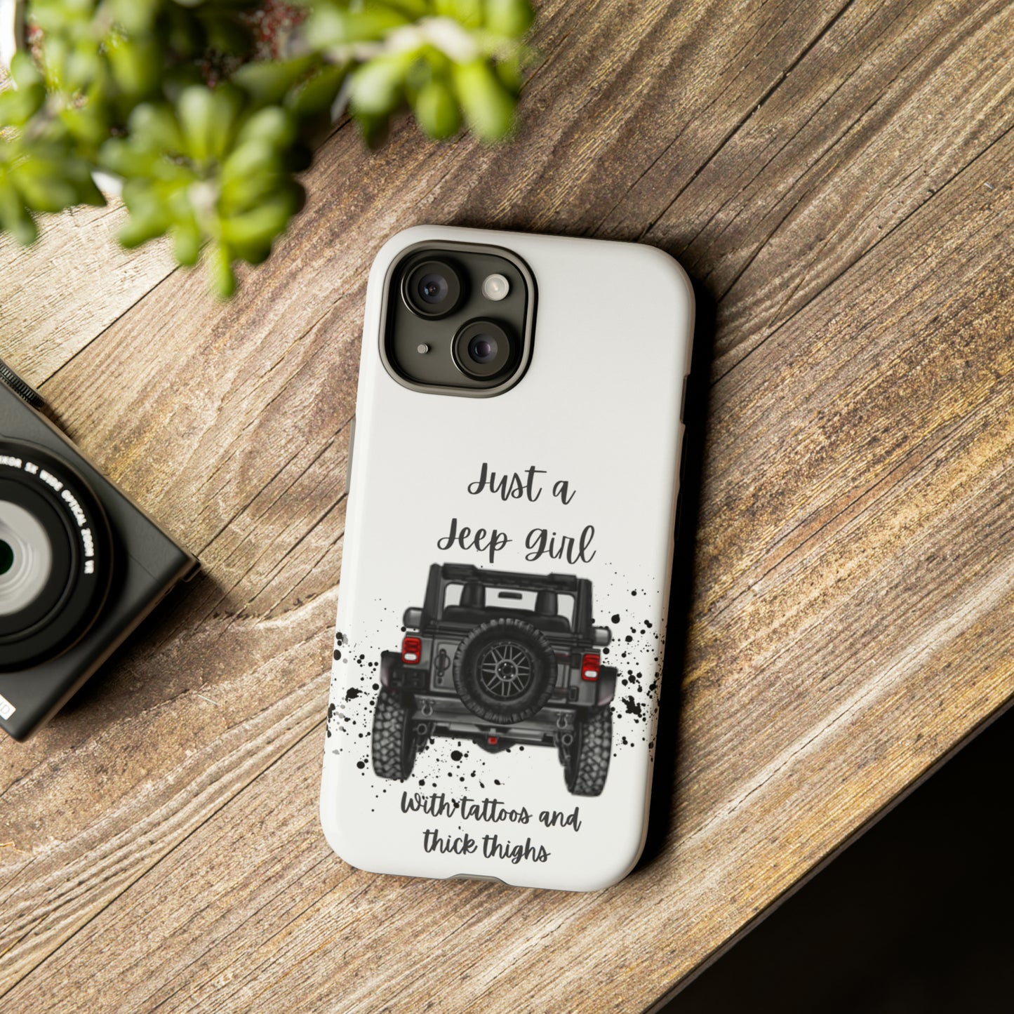 Off Road Girl with Tattoos and Thick Thighs Grey Protective Phkne Case