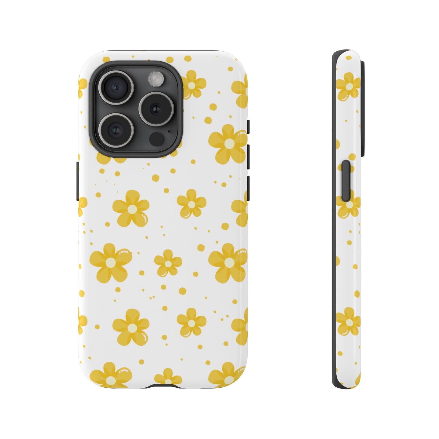 Yellow Flowers Protective Phone Case for Google, Apple and Samsung Phones
