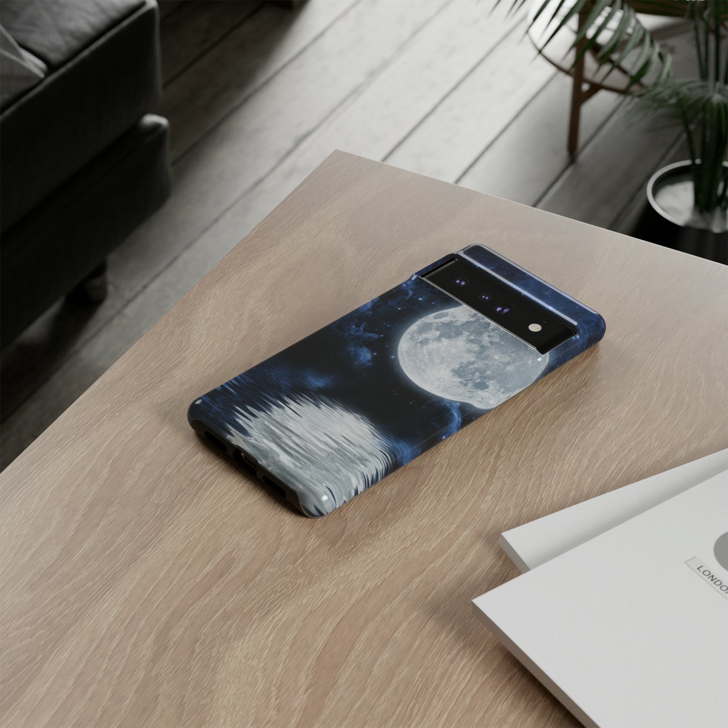 Moon Reflection Protective Phone Case for IPhone, Google and Samsung Phones