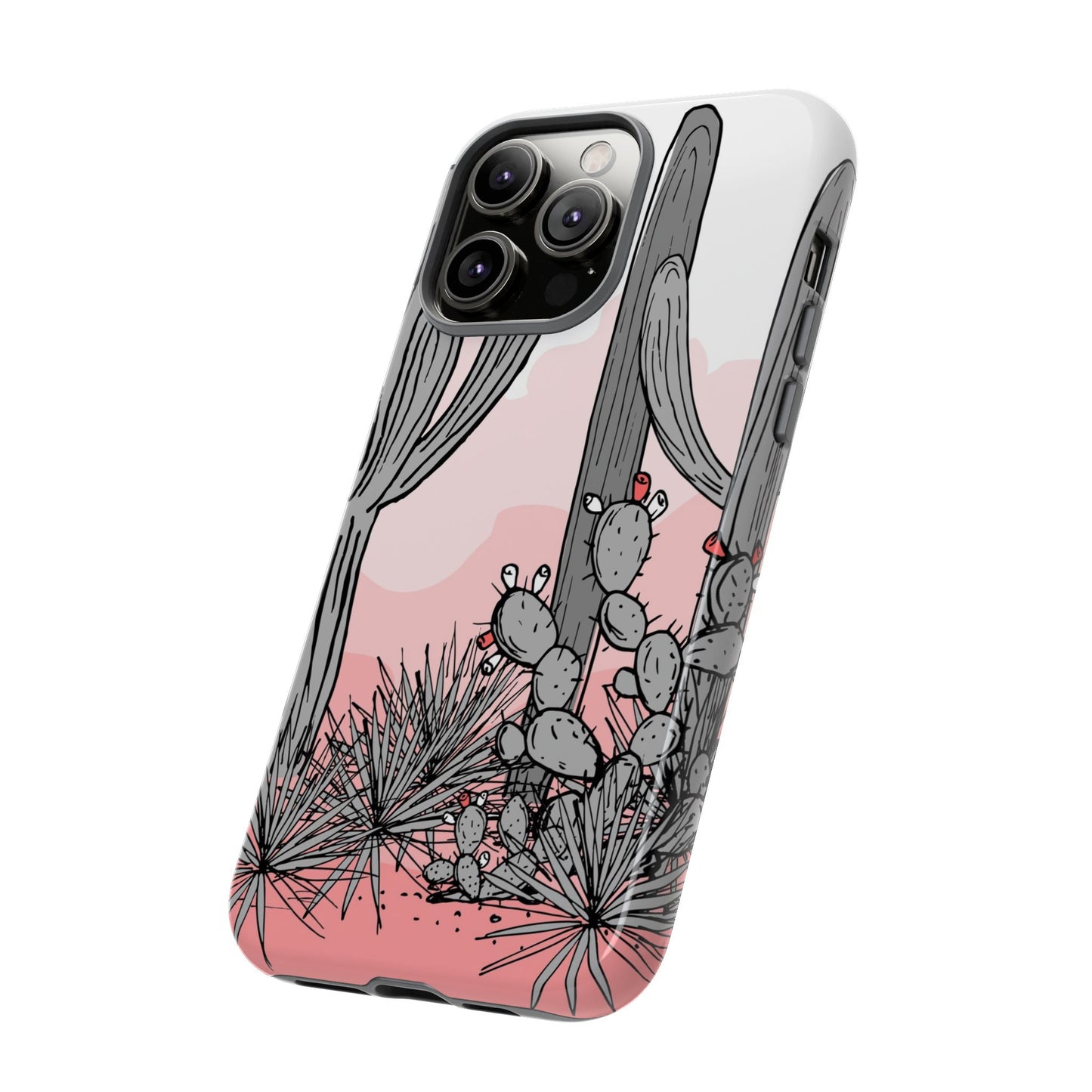 Pastel Cactus Sunset Protective Phone Case
