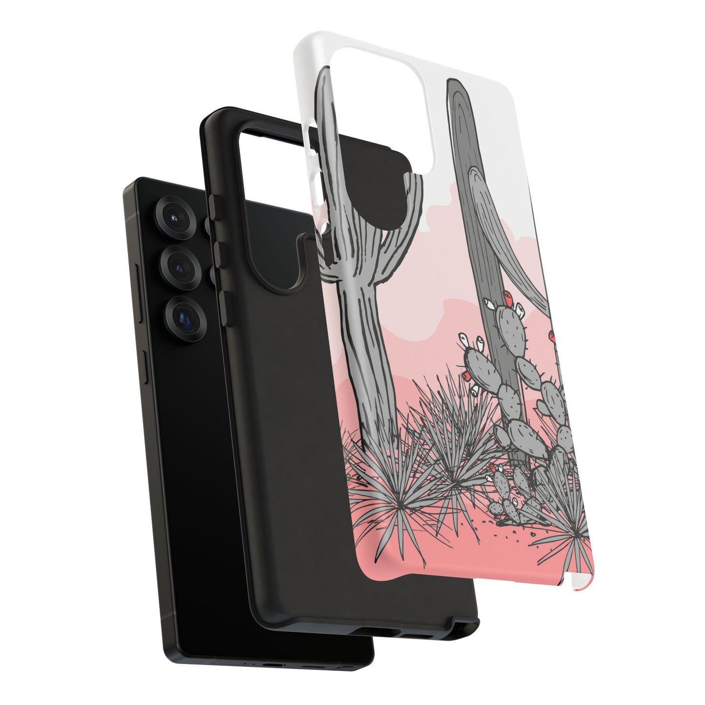 Pastel Cactus Sunset Protective Phone Case