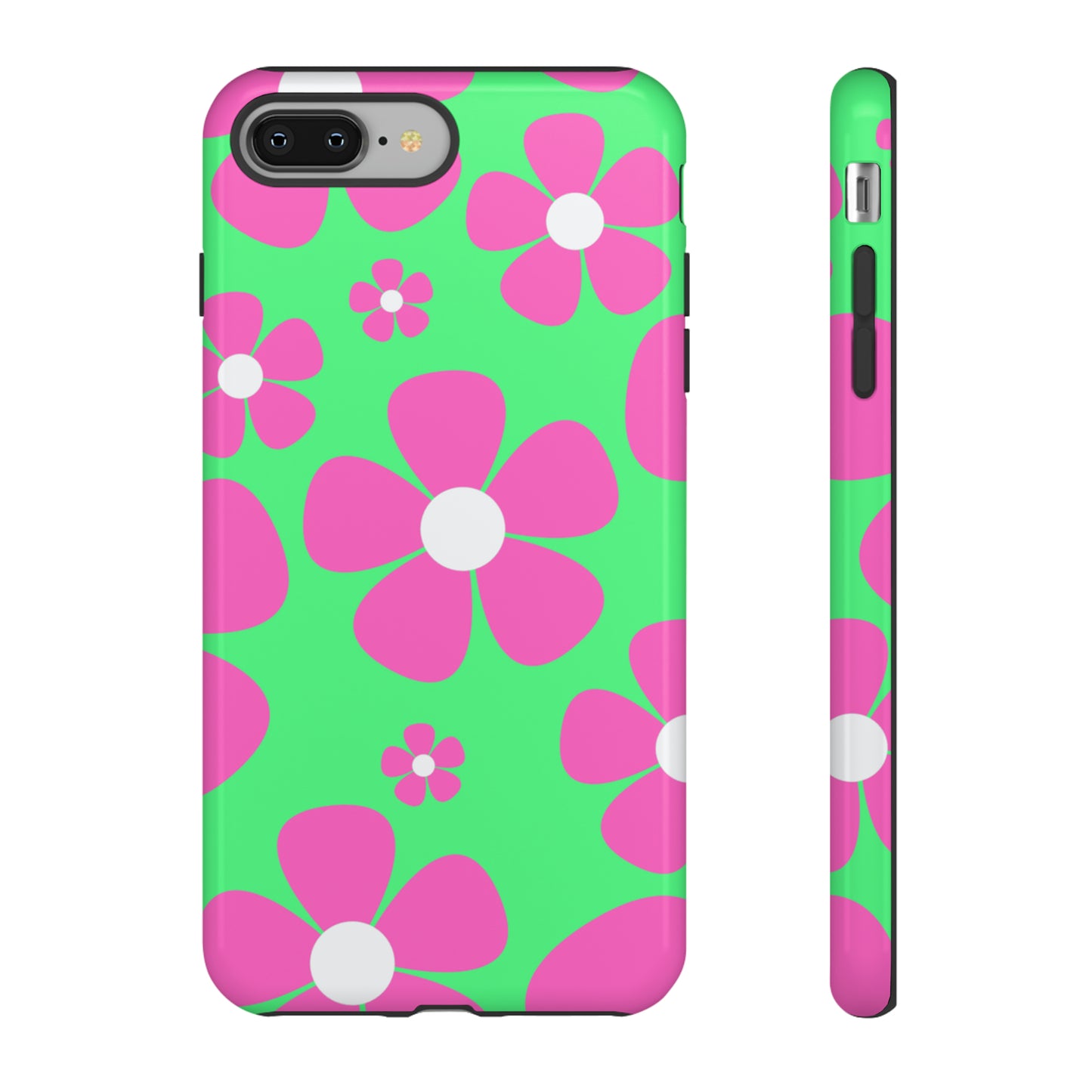 Green with pink flowers protective case