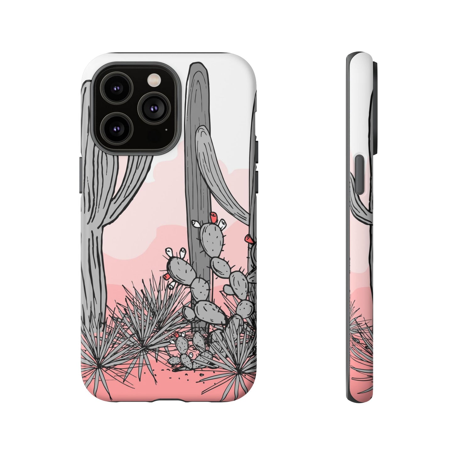 Pastel Cactus Sunset Protective Phone Case