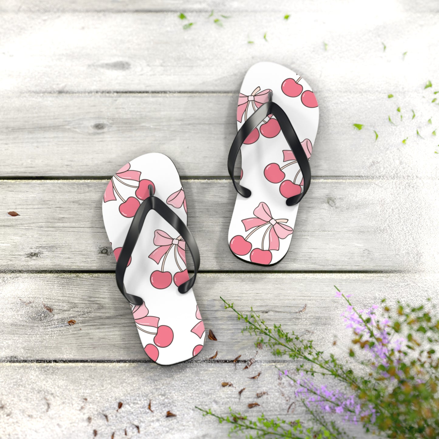 Cherry Bow Flip Flops