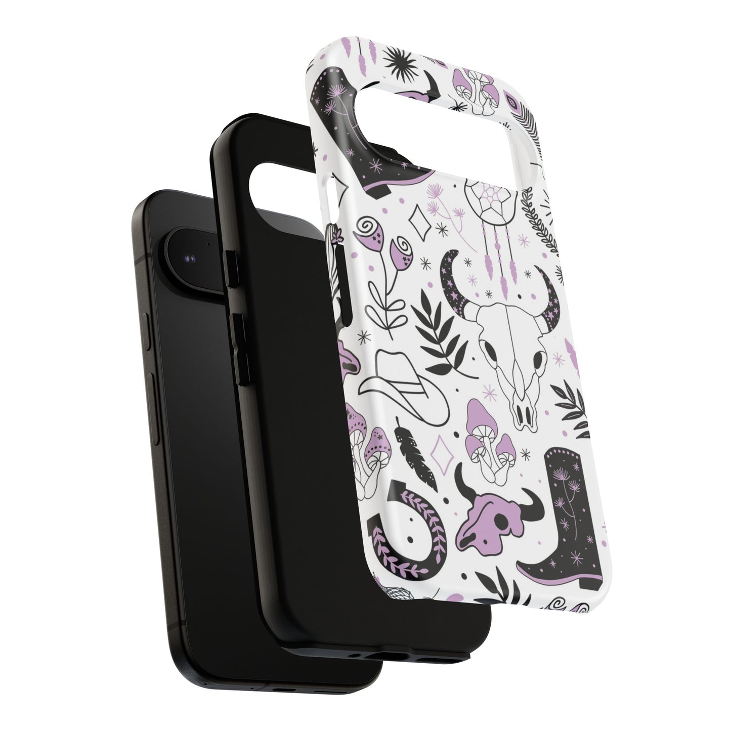 Purple and Black Western Protective Drop Proof Case Iphone, Samsung and Google phones