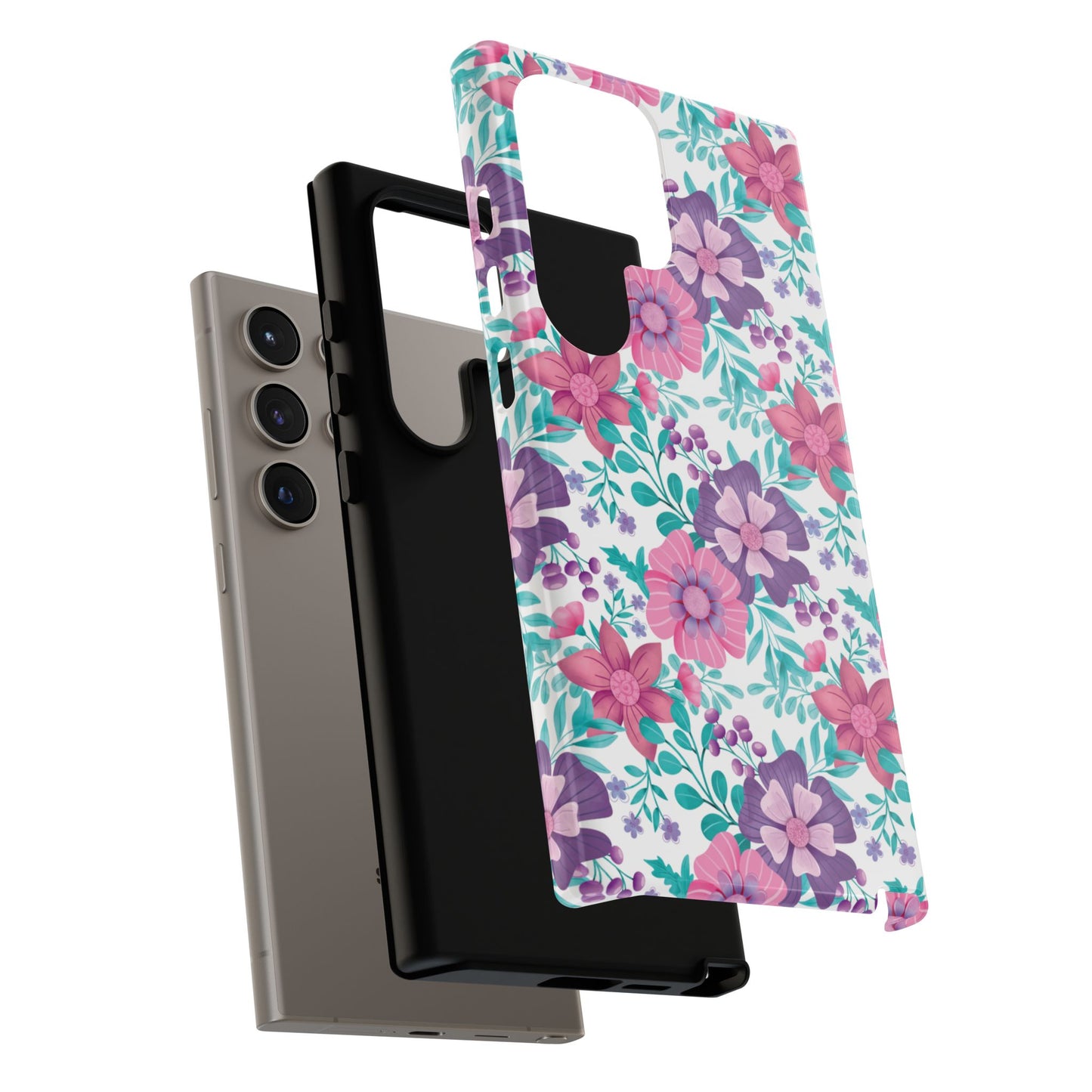 Pastel Flowers Protective Phone Case