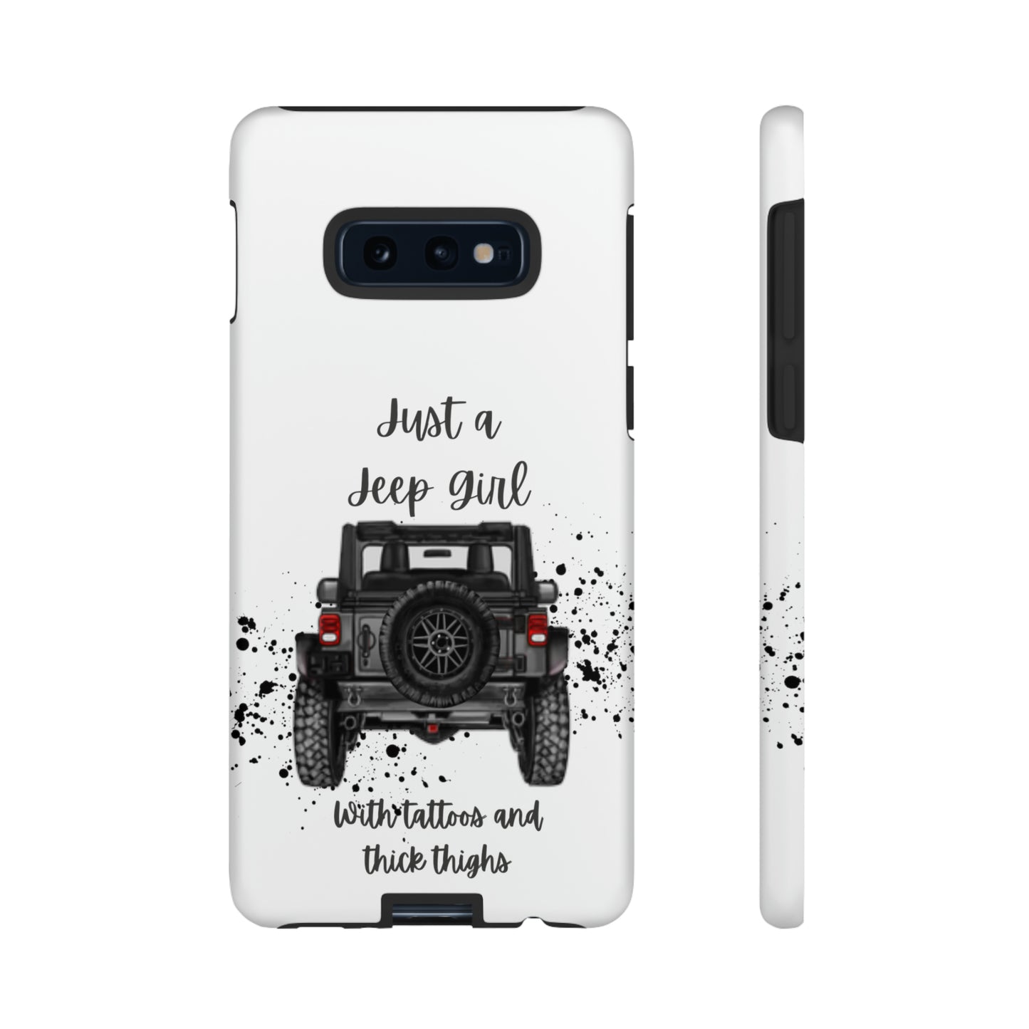 Off Road Girl with Tattoos and Thick Thighs Grey Protective Phkne Case