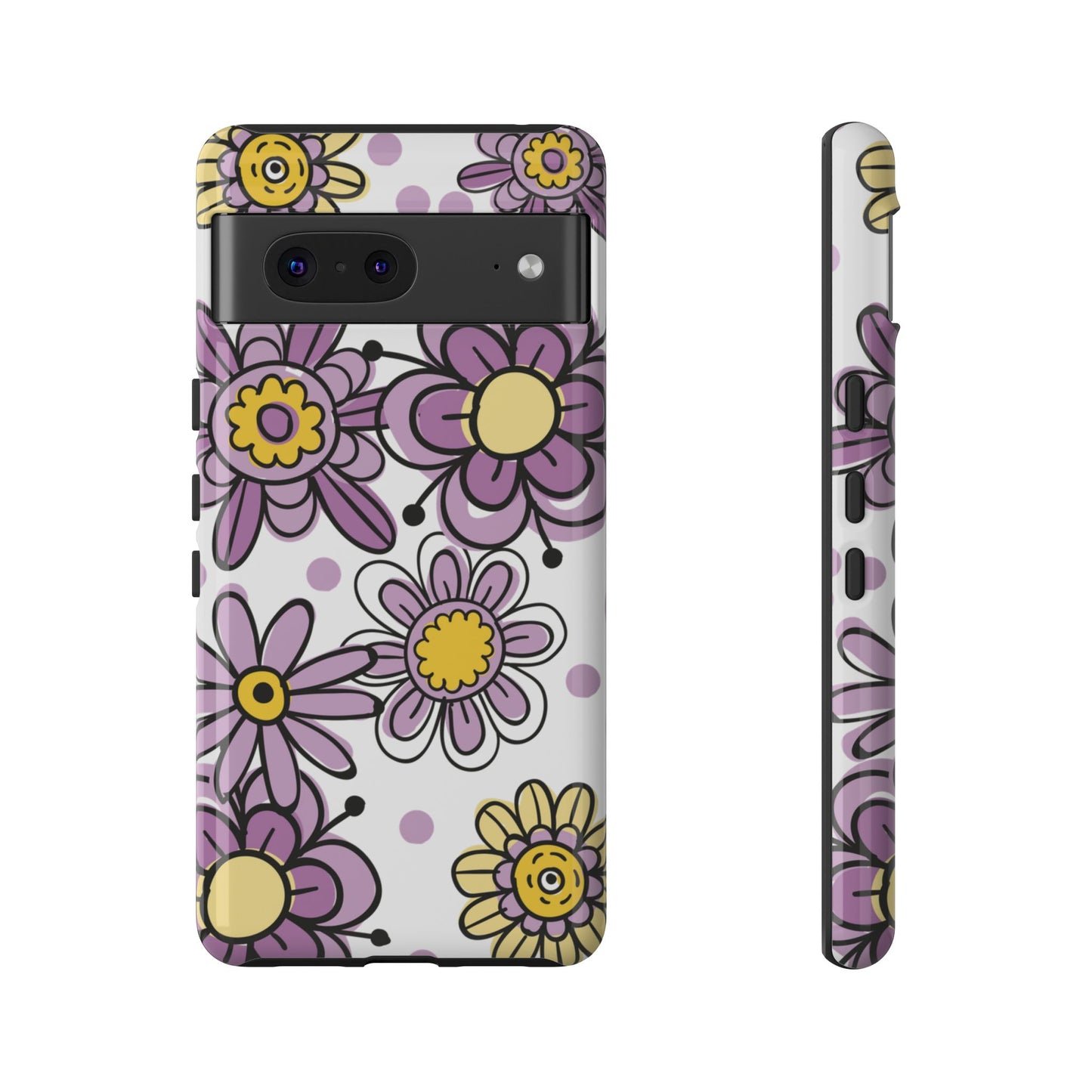 Purple Flowers Protective Phone Case