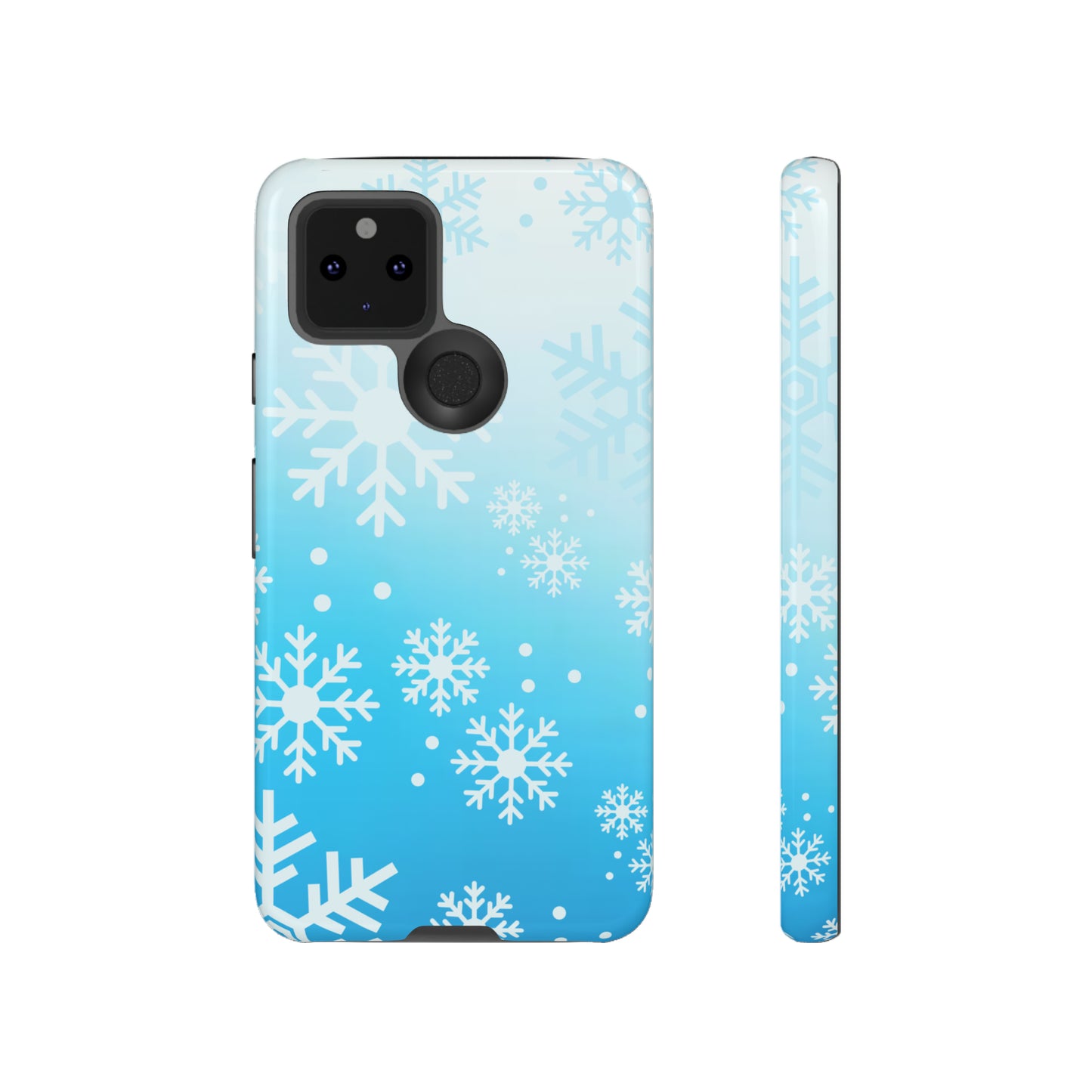 Winter, frozen, snowflake ombré protective phone case for Google, Samsung and IPhone