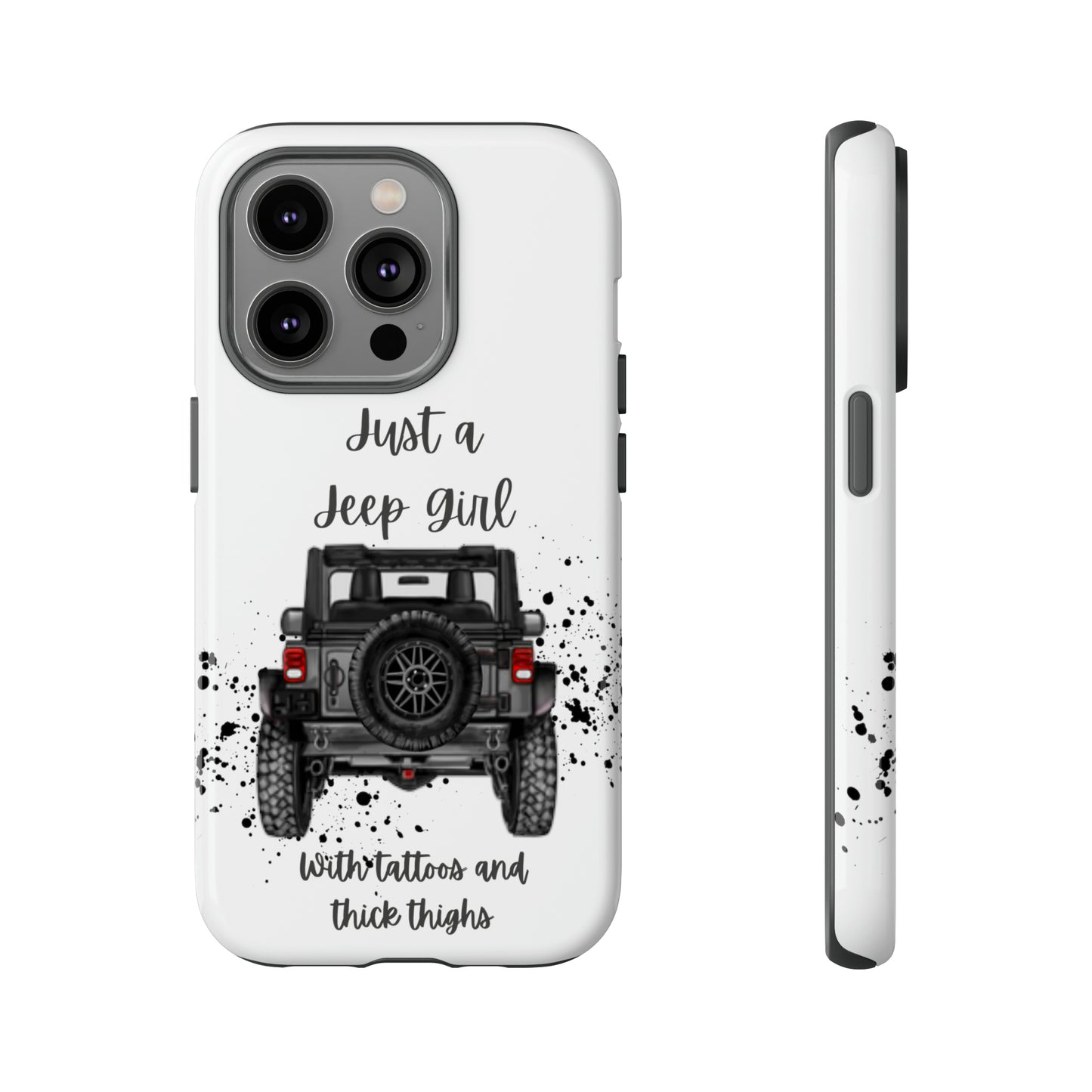 Off Road Girl with Tattoos and Thick Thighs Grey Protective Phkne Case