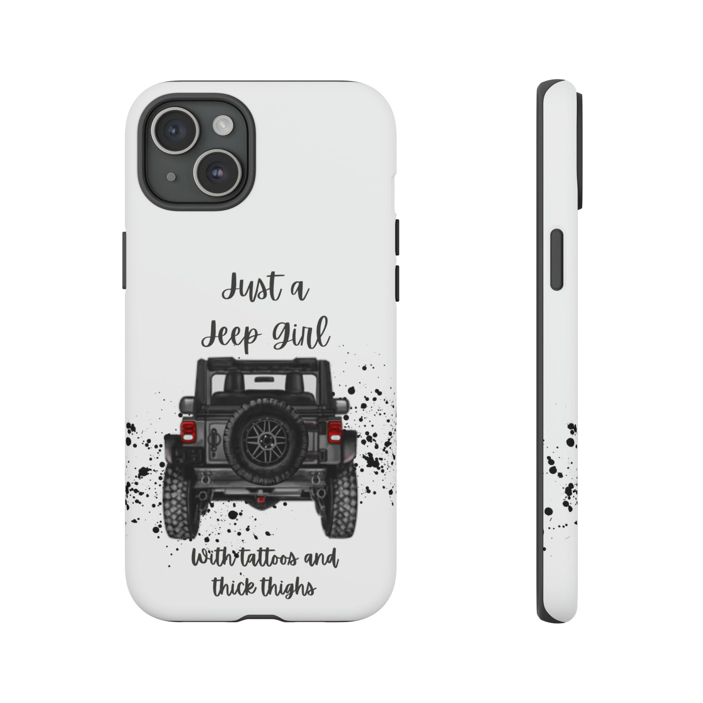 Off Road Girl with Tattoos and Thick Thighs Grey Protective Phkne Case