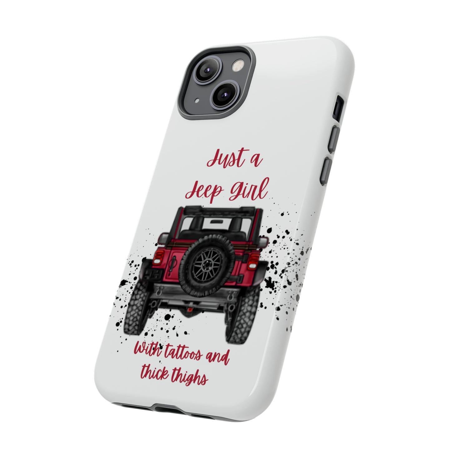 Off Road Girl with Tattoos and Thick Thighs Red Protective Phone Case