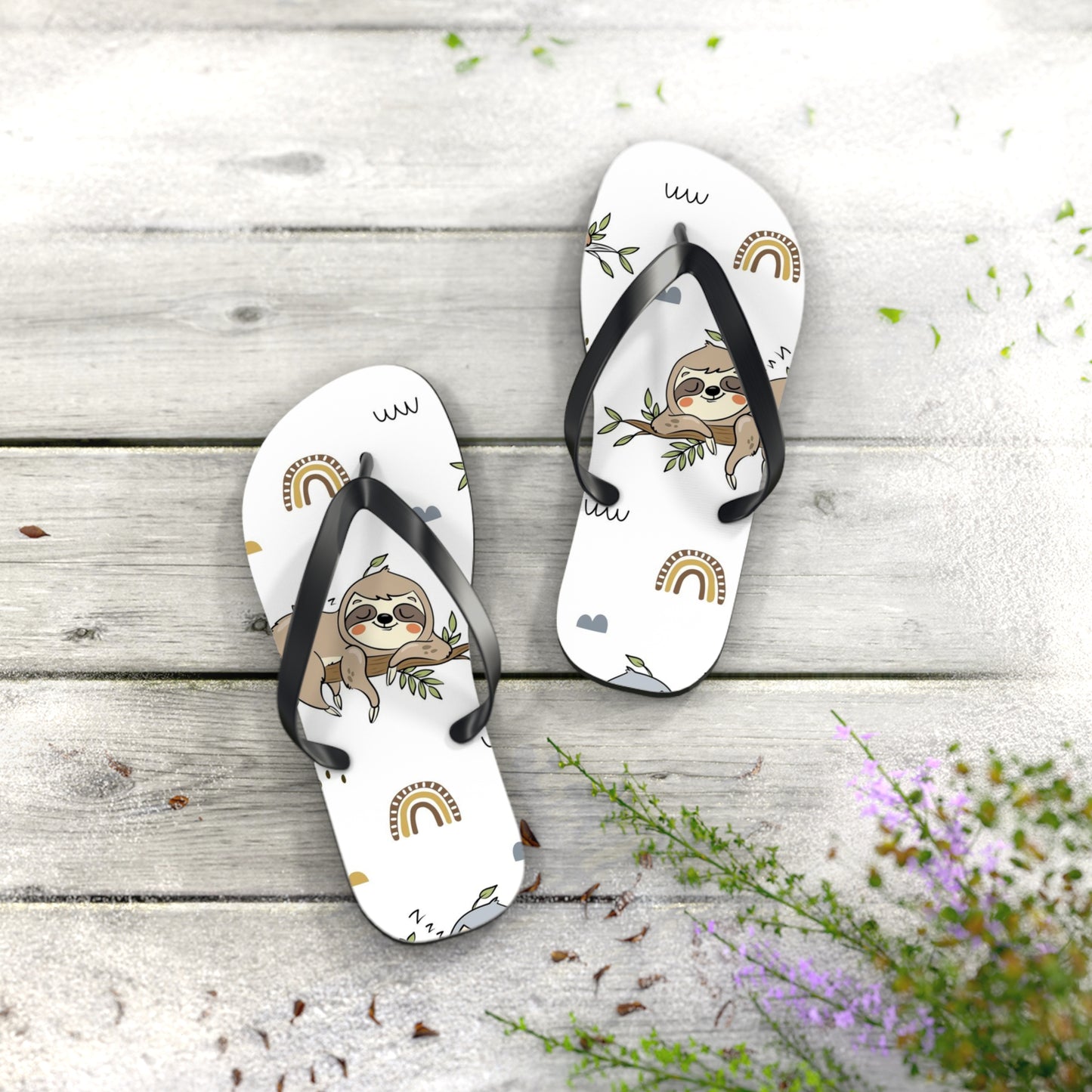 Sloth Love Flip Flops