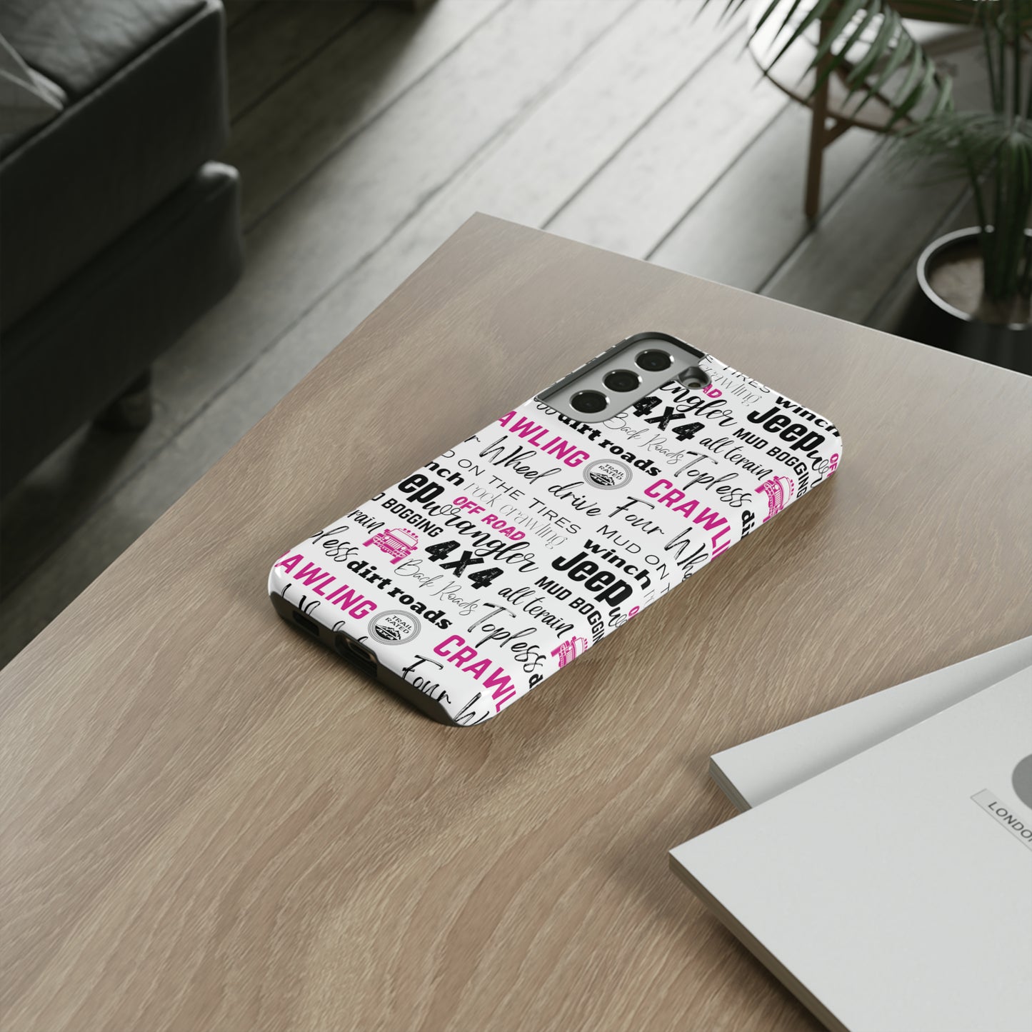 Off Road Subway Art Splash of Pink Protective Phone Case for Iphone, Samsung and Google Phones