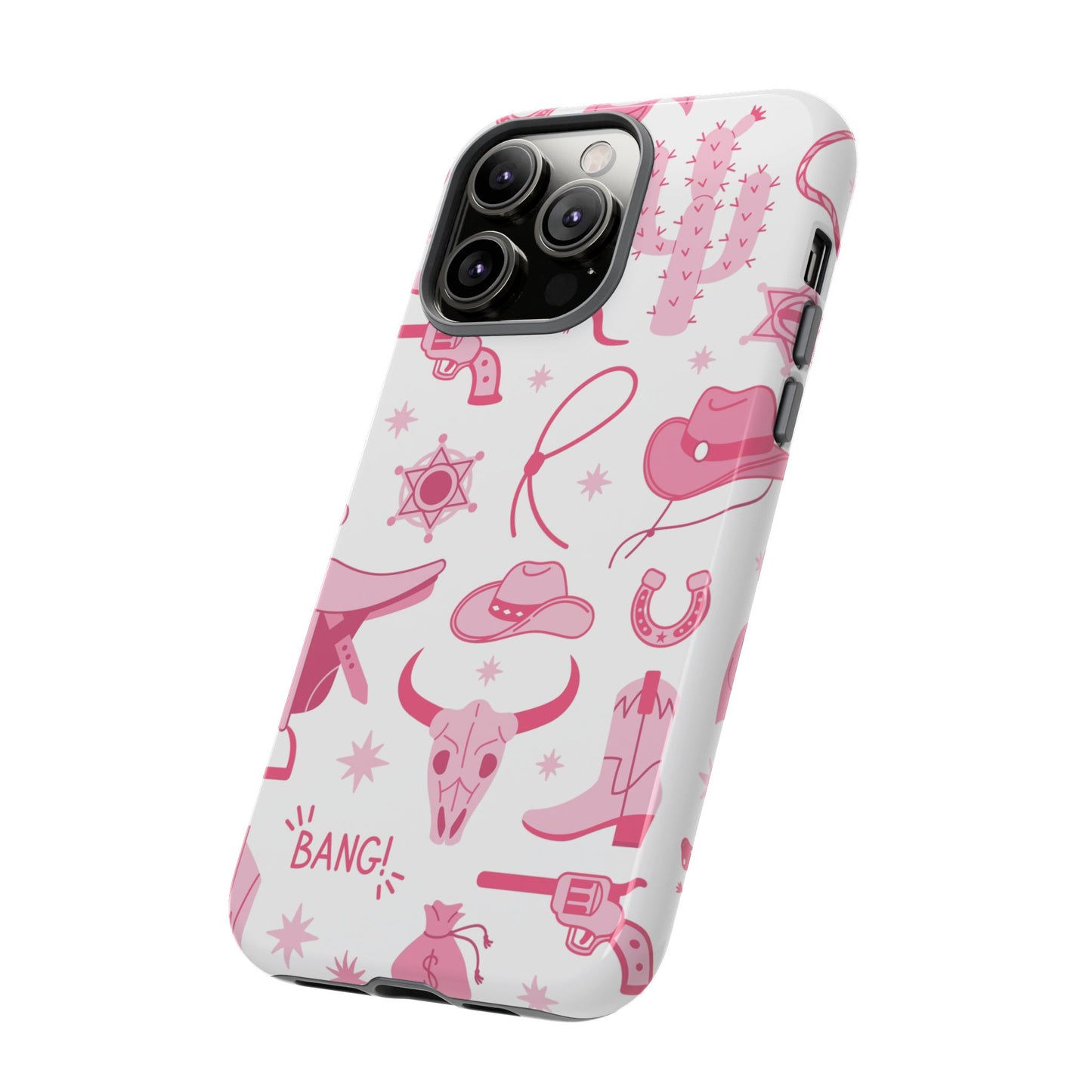 Pink Western Protective Phone Case for Iphone, Samsung and Google Phones