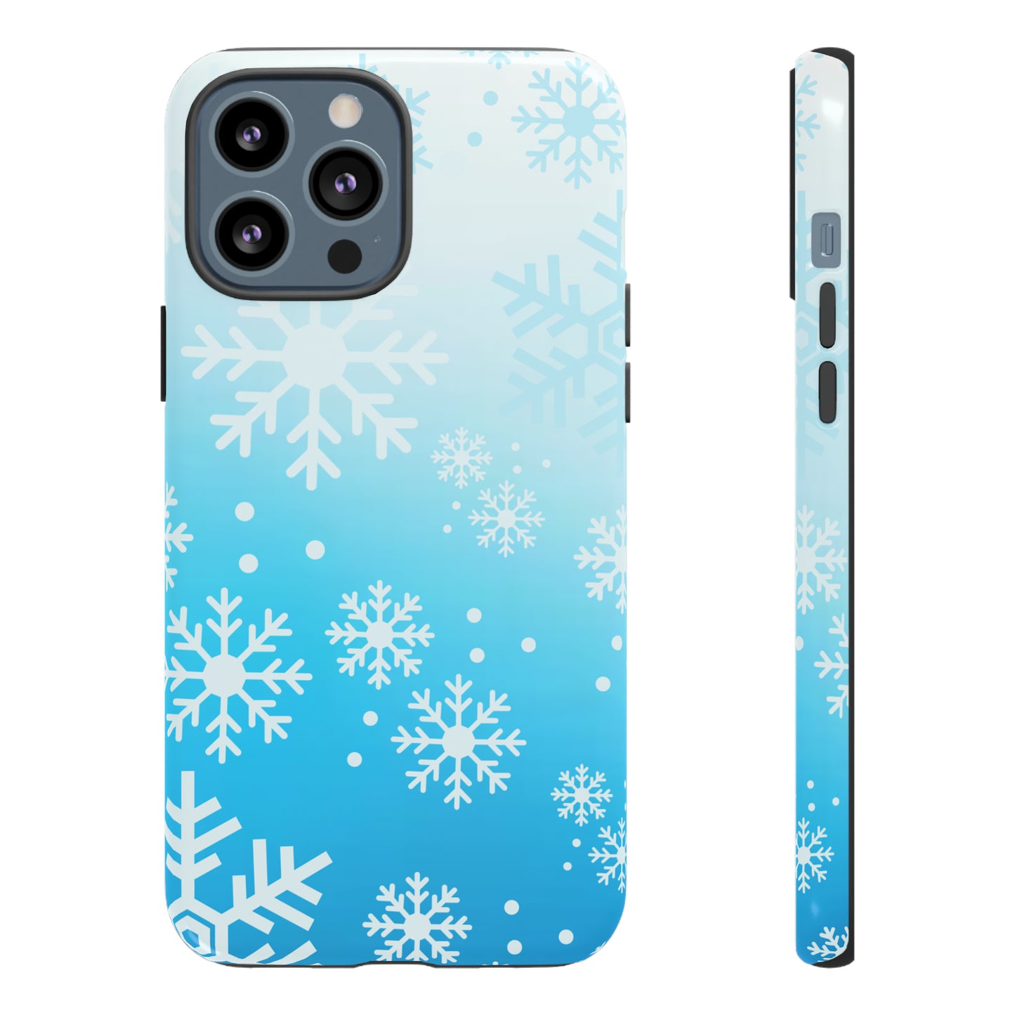 Winter, frozen, snowflake ombré protective phone case for Google, Samsung and IPhone