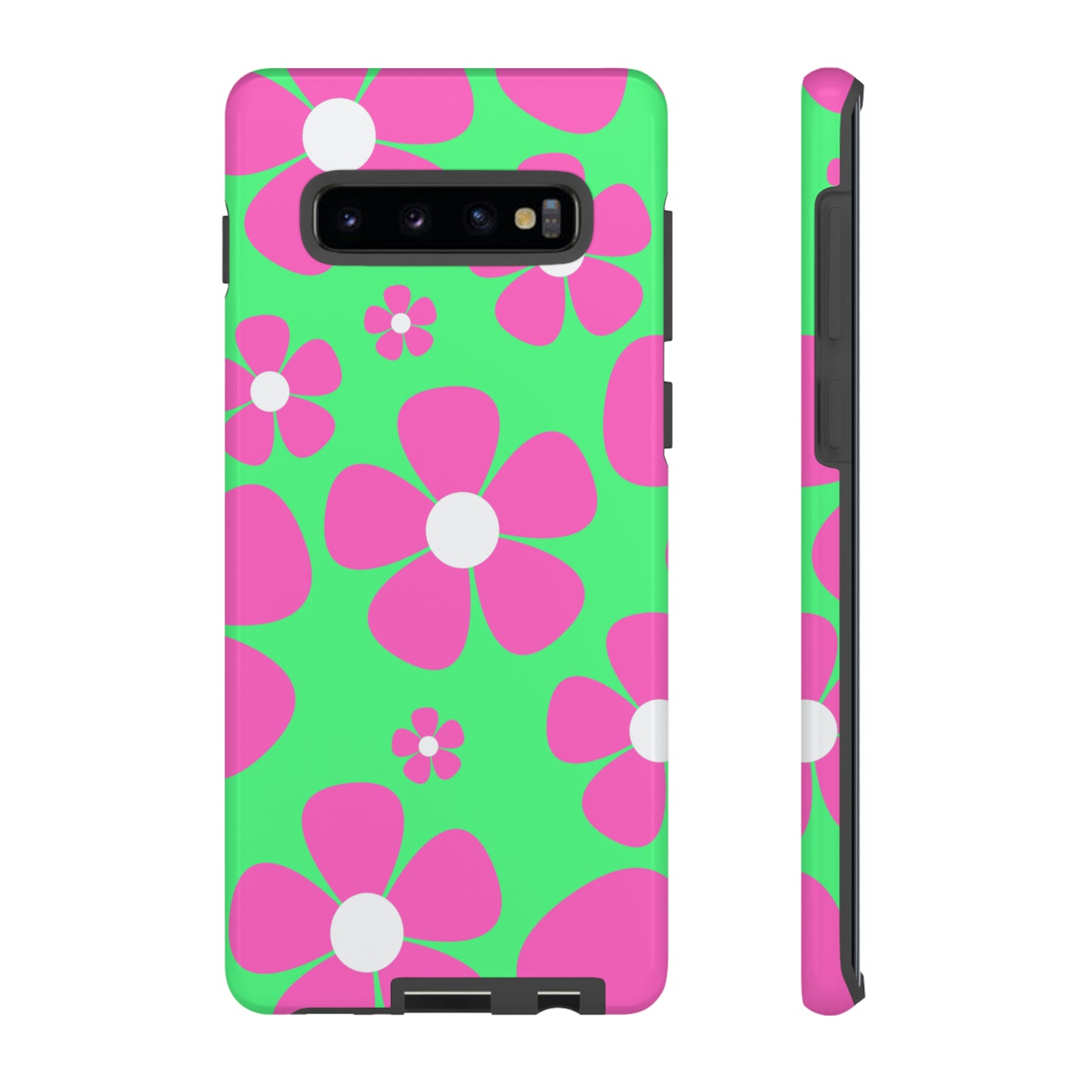 Green with pink flowers protective case