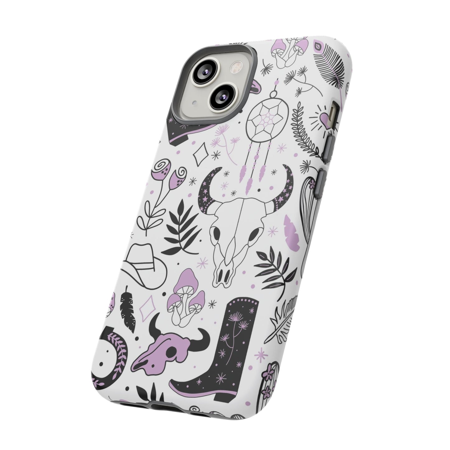 Purple and Black Western Protective Drop Proof Case Iphone, Samsung and Google phones